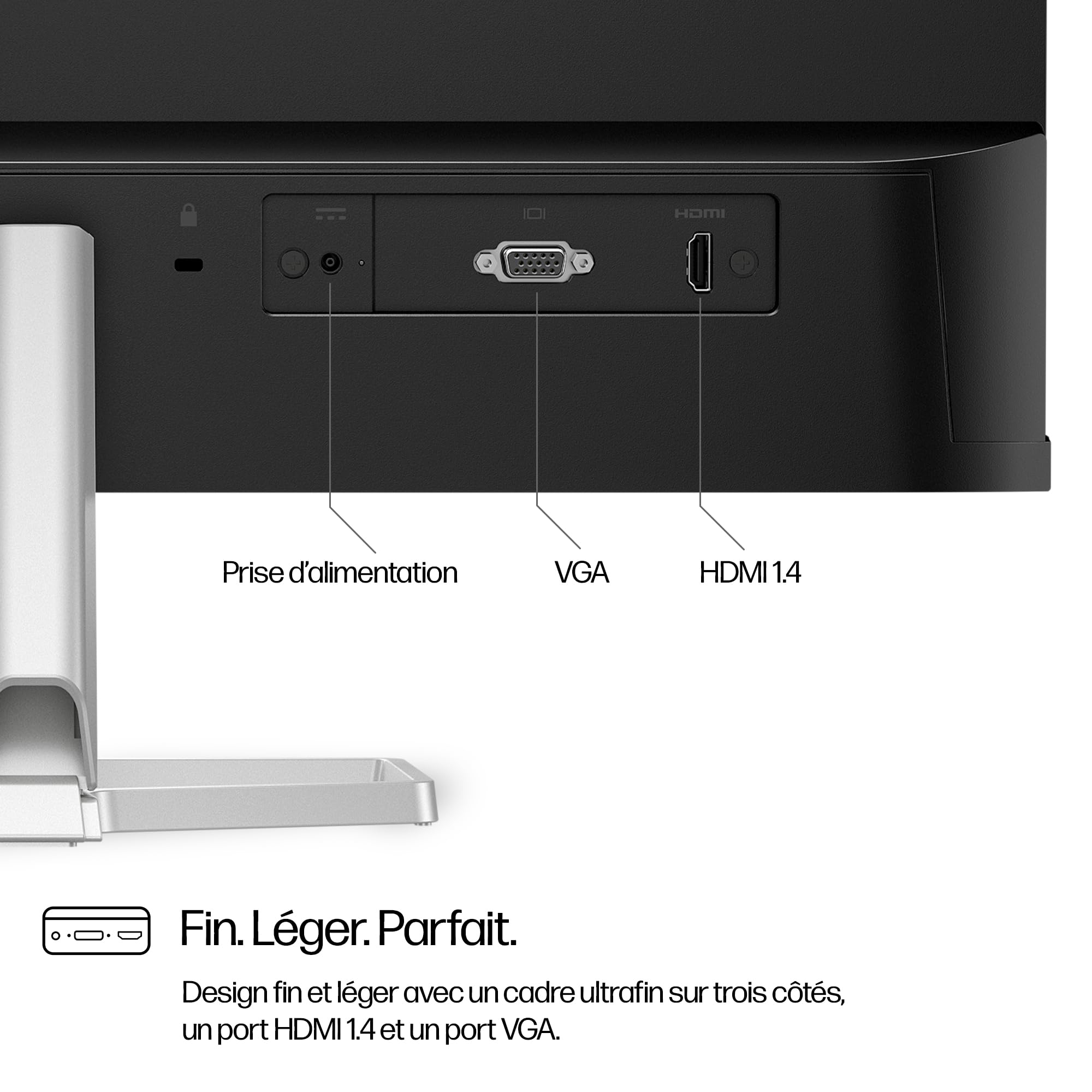 "HP Series 5 23.8 inch FHD Monitor - 524sf écran plat de PC 60,5 cm (23.8"") 1920 x 1080 pixels LCD Argent"