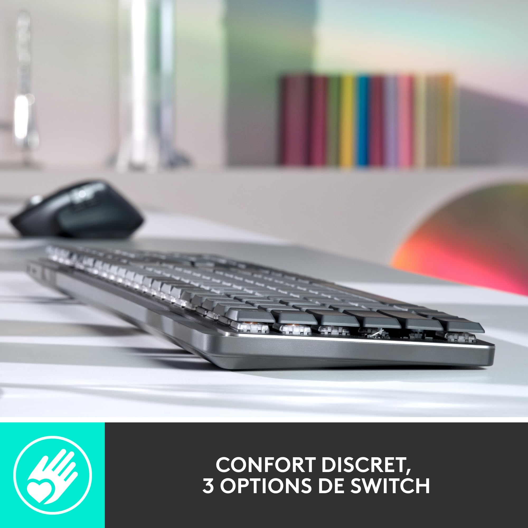 LOGITECH MX Mechanical Wireless Illuminated Performance Keyboard - GRAPHITE - (FR) - 2.4GHZ/BT - N/A - CENTRAL - TACTILE