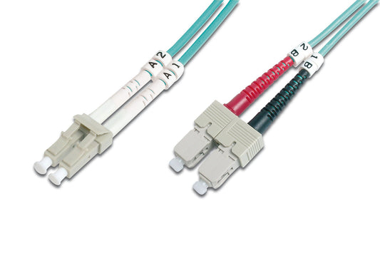 DIGITUS Câble de brassage multimode OM 3 a fibre optique - LC / SC - 3 m - I-VH - OM3 - LC - SC