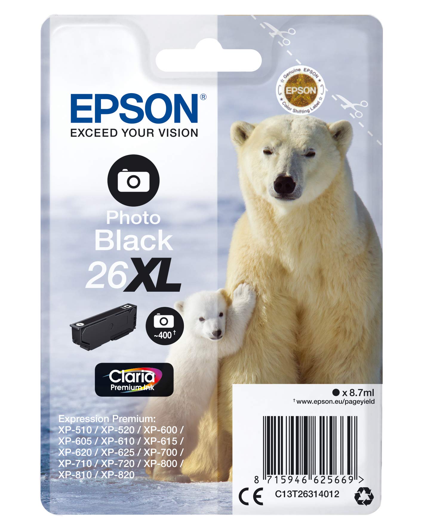 Ink/26XL Polar Bear 8.7ml PBK