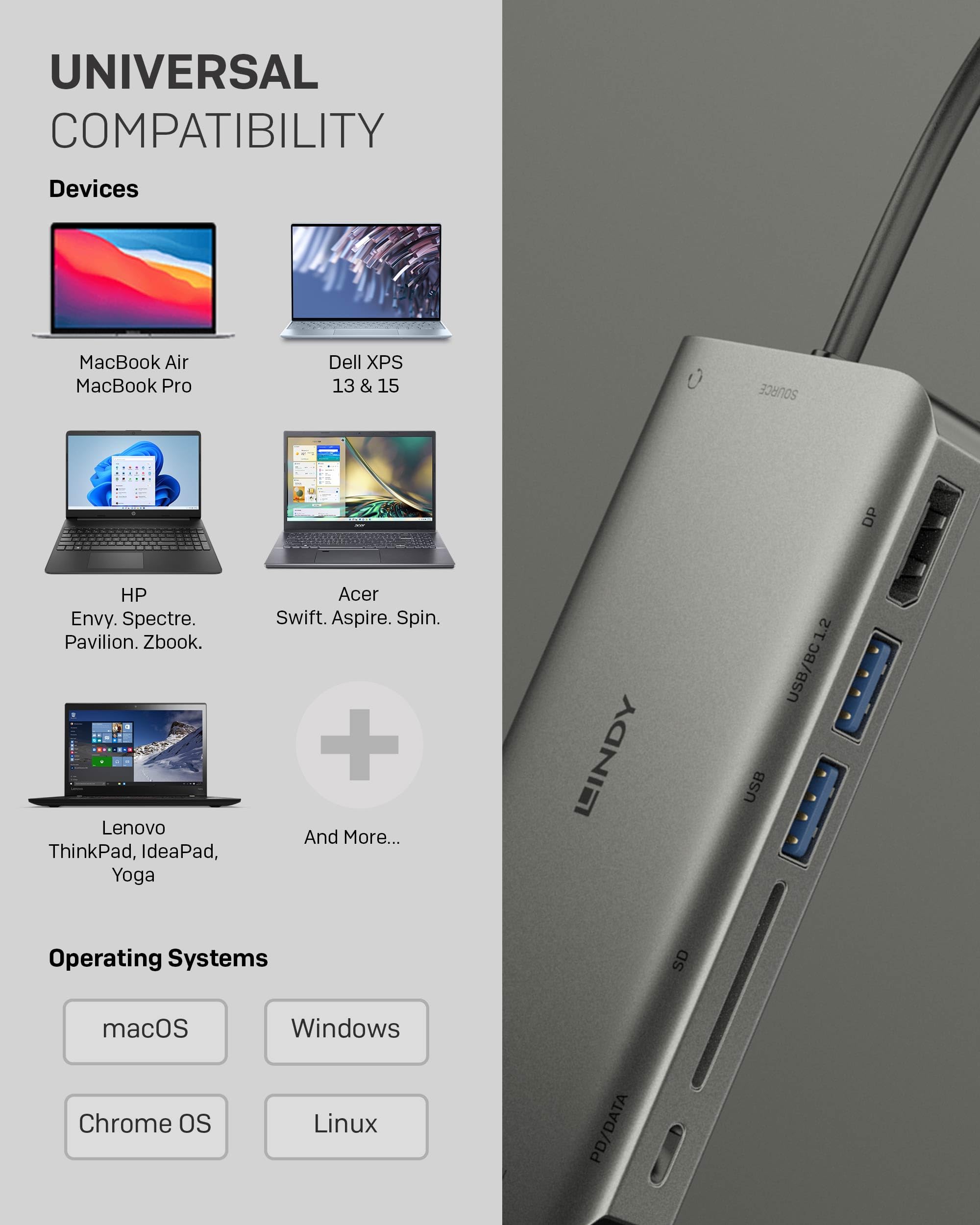 LINDY USB 3.2 Type C Laptop Mini Dock
