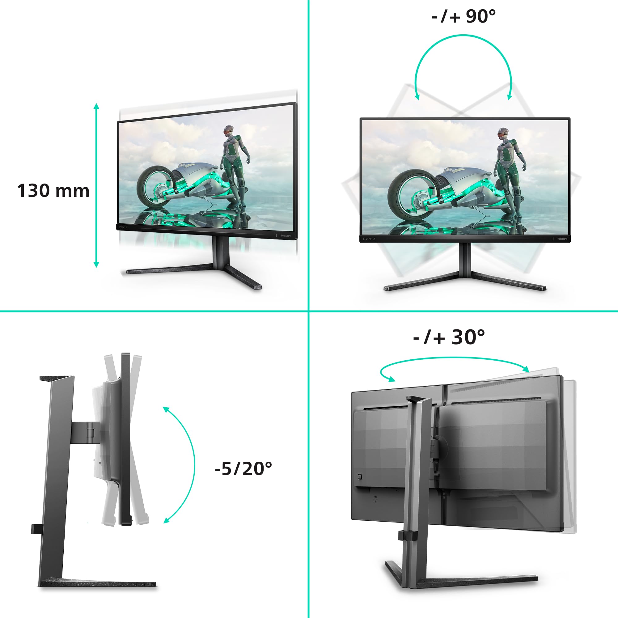 PHILIPS 25M2N3200W/00 24.5p 1920x1080 VA Flat 130mm 240Hz 1ms GtG FreeSymc Premium DP HDMI