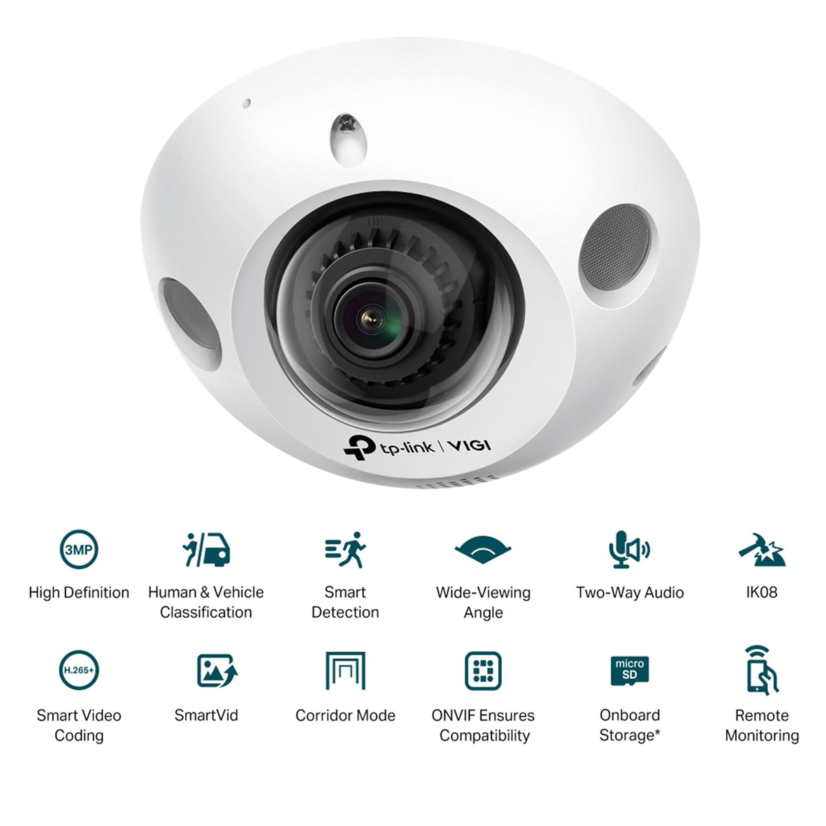 TP-LINK VIGI C230I Mini 3MP Mini Dome Network Camera 2.8mm