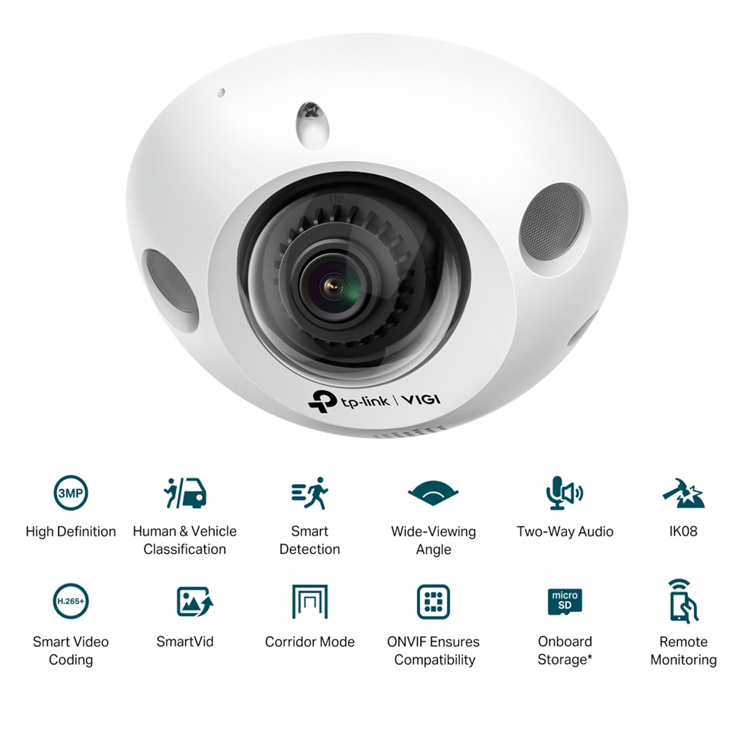 TP-LINK VIGI C230I Mini 3MP Mini Dome Network Camera 2.8mm