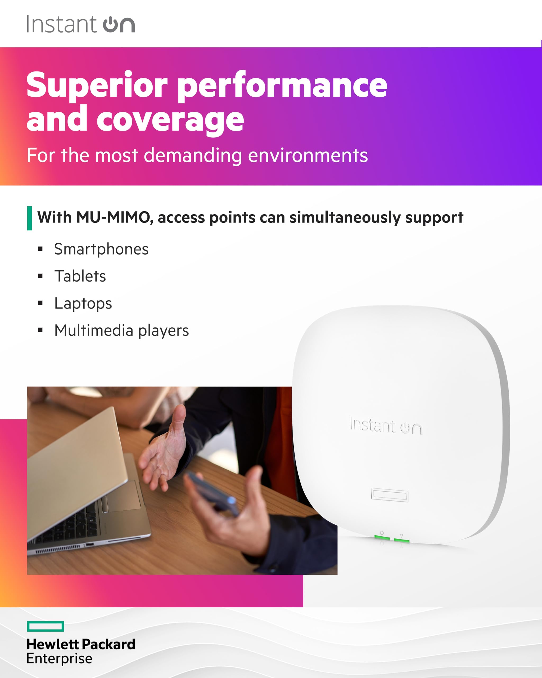 HPE Networking Instant On AP25 (RW) Borne daccès sans fil Wi Fi 6 Bluetooth 2.4 GHz 5 GHz géré par le Cloud BTO plafond/mur
