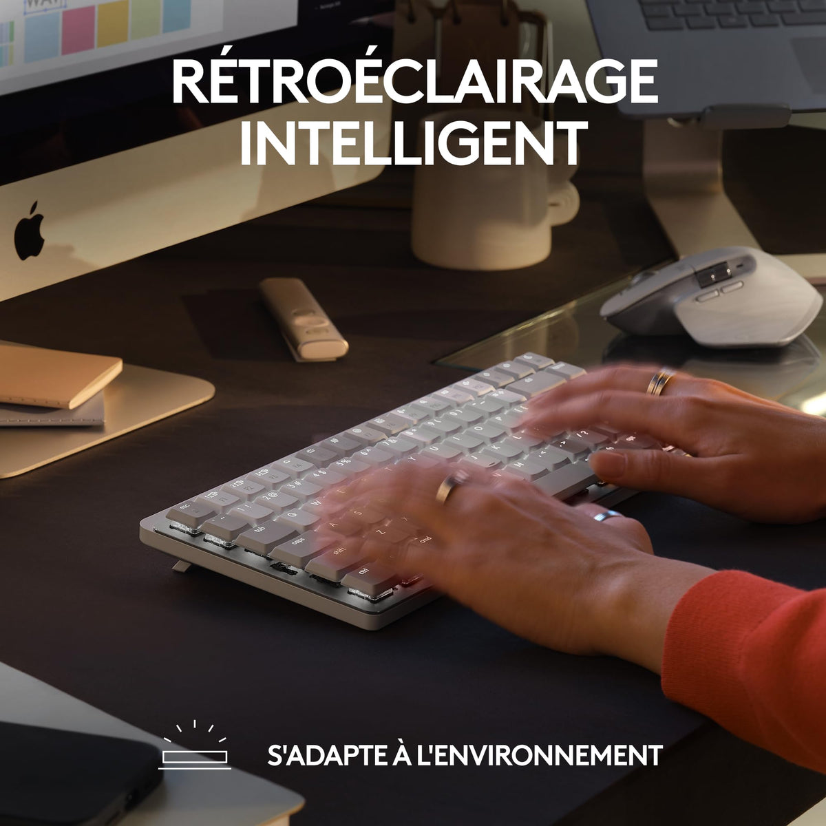 LOGITECH MX Mechanical Mini for Mac Minimalist Wireless Illuminated Keyboard - PALE GREY - (FRA) - EMEA