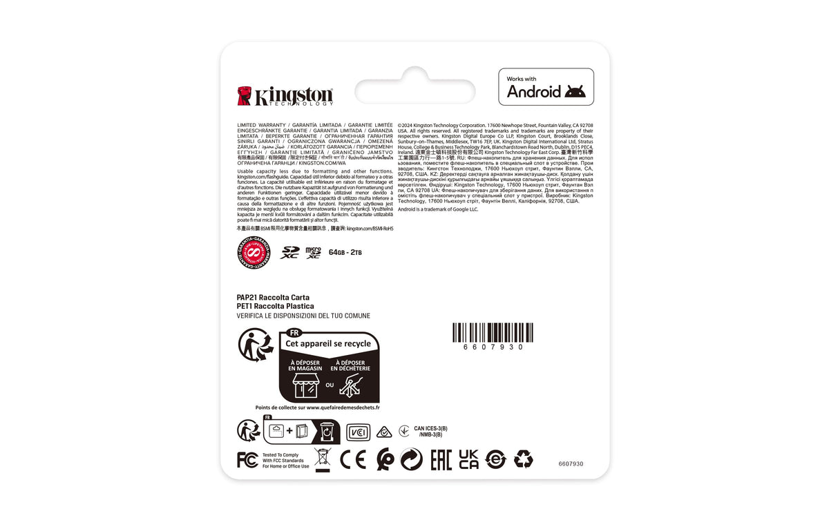 KINGSTON Canvas Select Plus Carte mémoire SDXC 256Go Gen3 150MB/s C10 UHS-I U3 V30