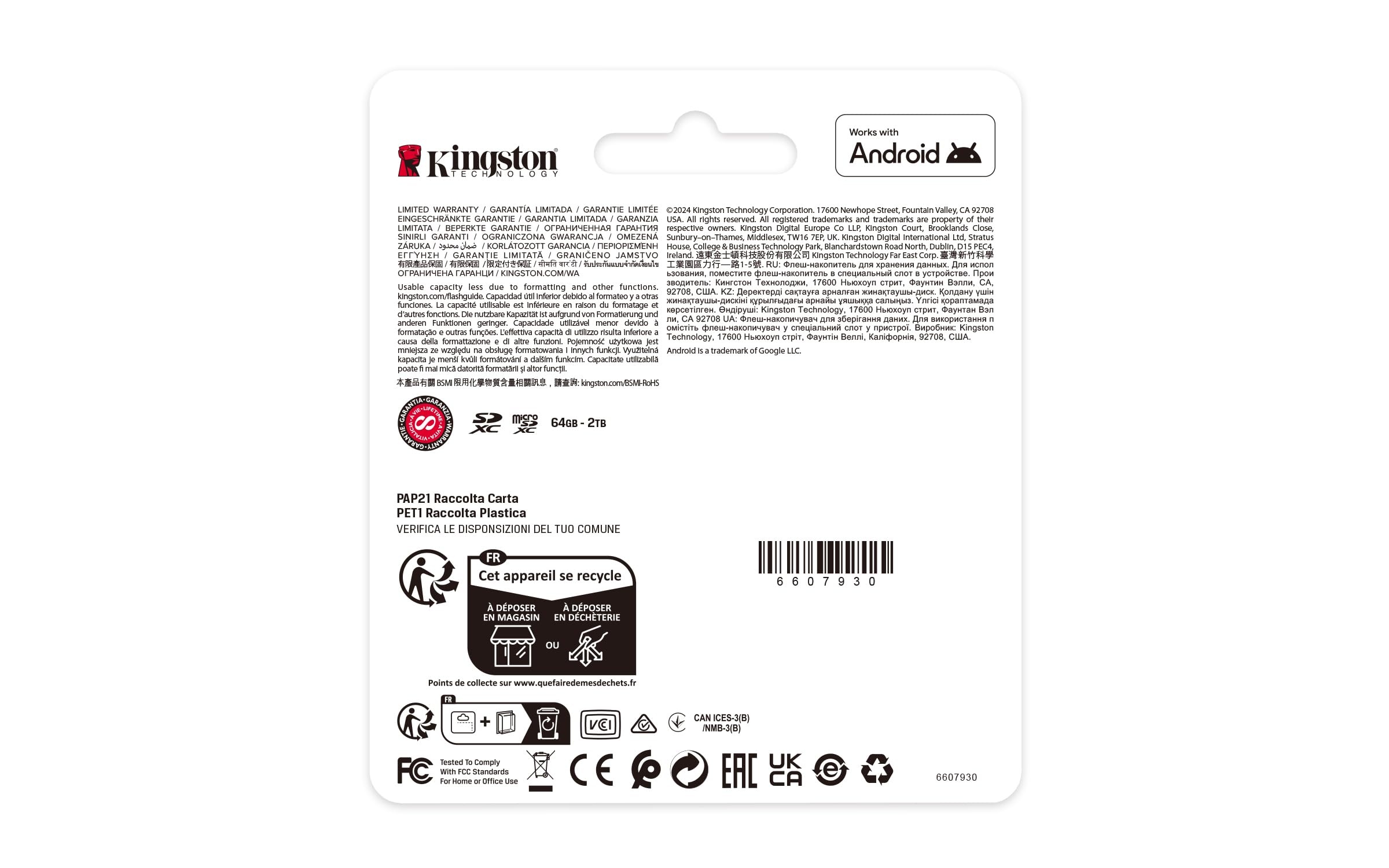 KINGSTON Canvas Select Plus Carte mémoire SDXC 512Go Gen3 150MB/s C10 UHS-I U3 V30