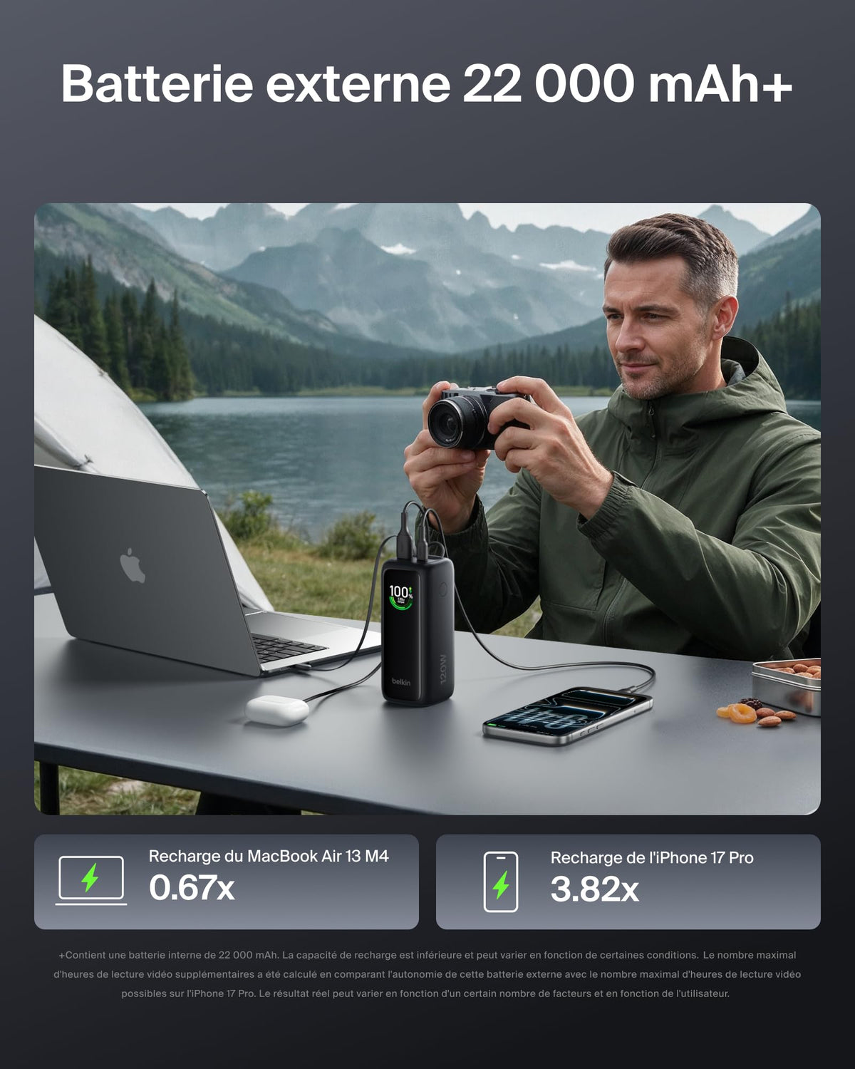 ULTRACHARGE 22k PD120w PowerBank Black