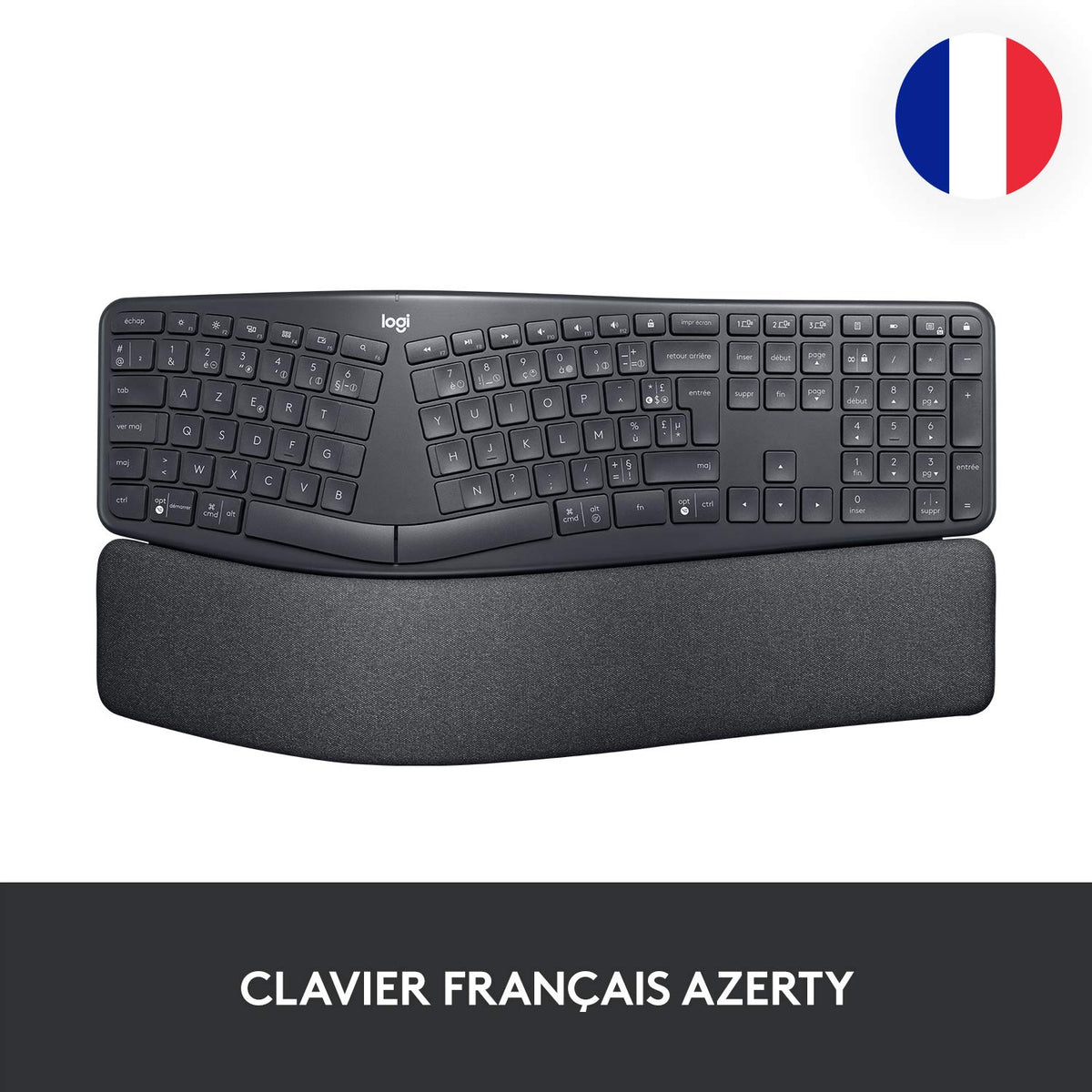 LOGITECH ERGO K860 for Business - Graphite - Central (FR)