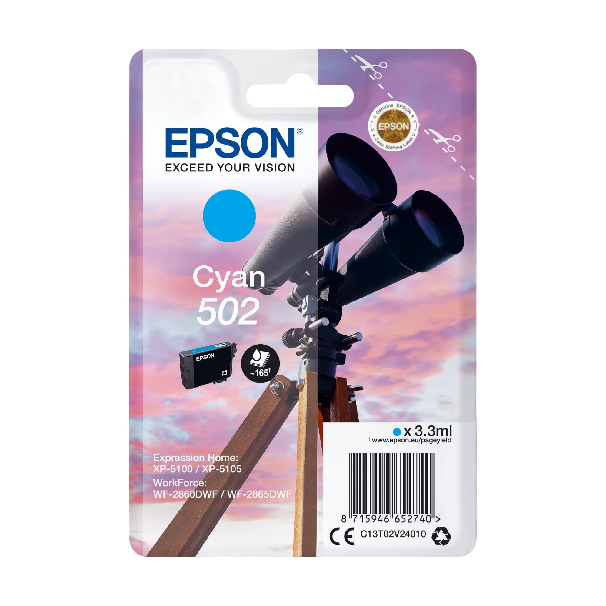 EPSON 1LB Singlepack Cyan 502 Ink