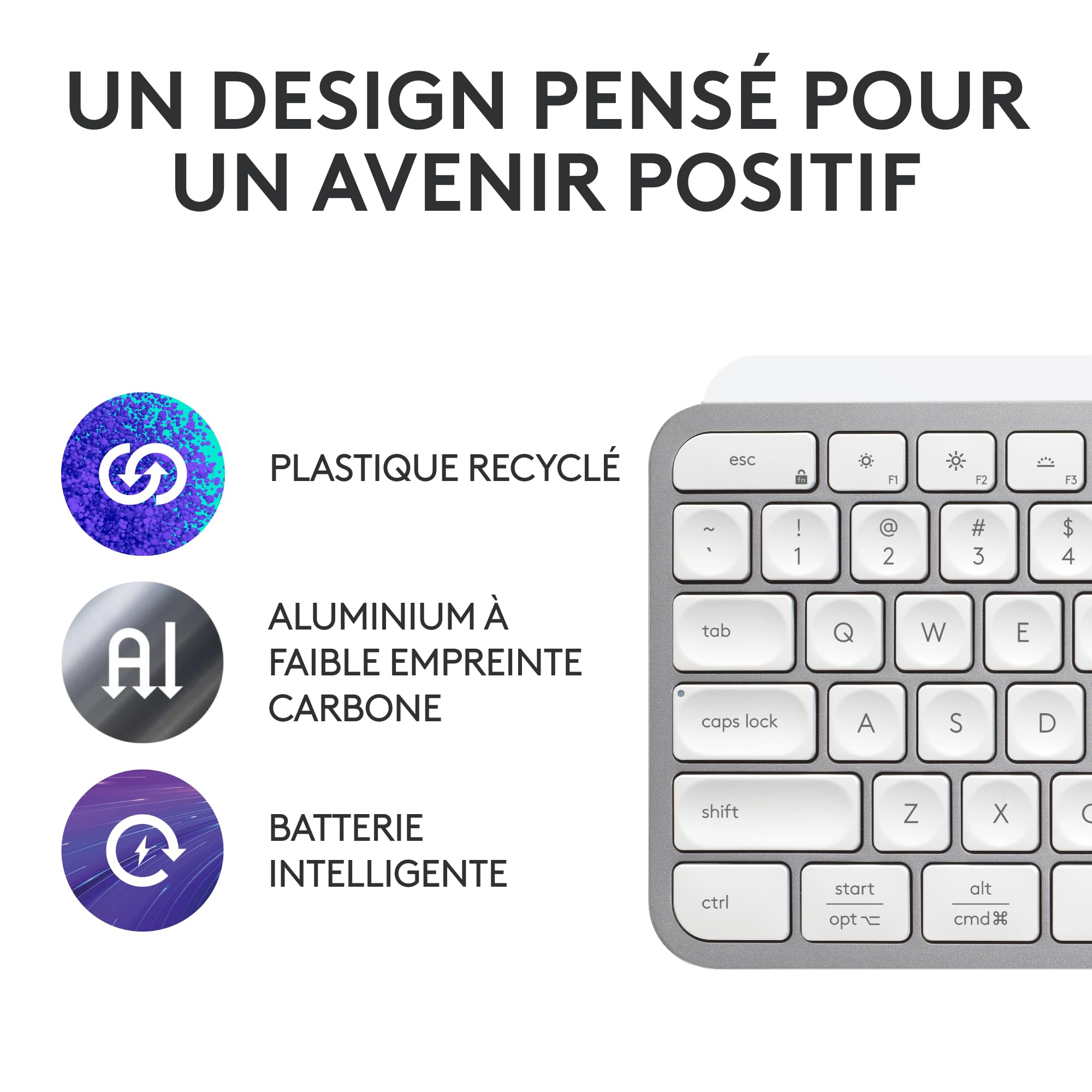 LOGITECH MX Keys S - PALE GREY - (FRA) - BT - N/A - CENTRAL-419
