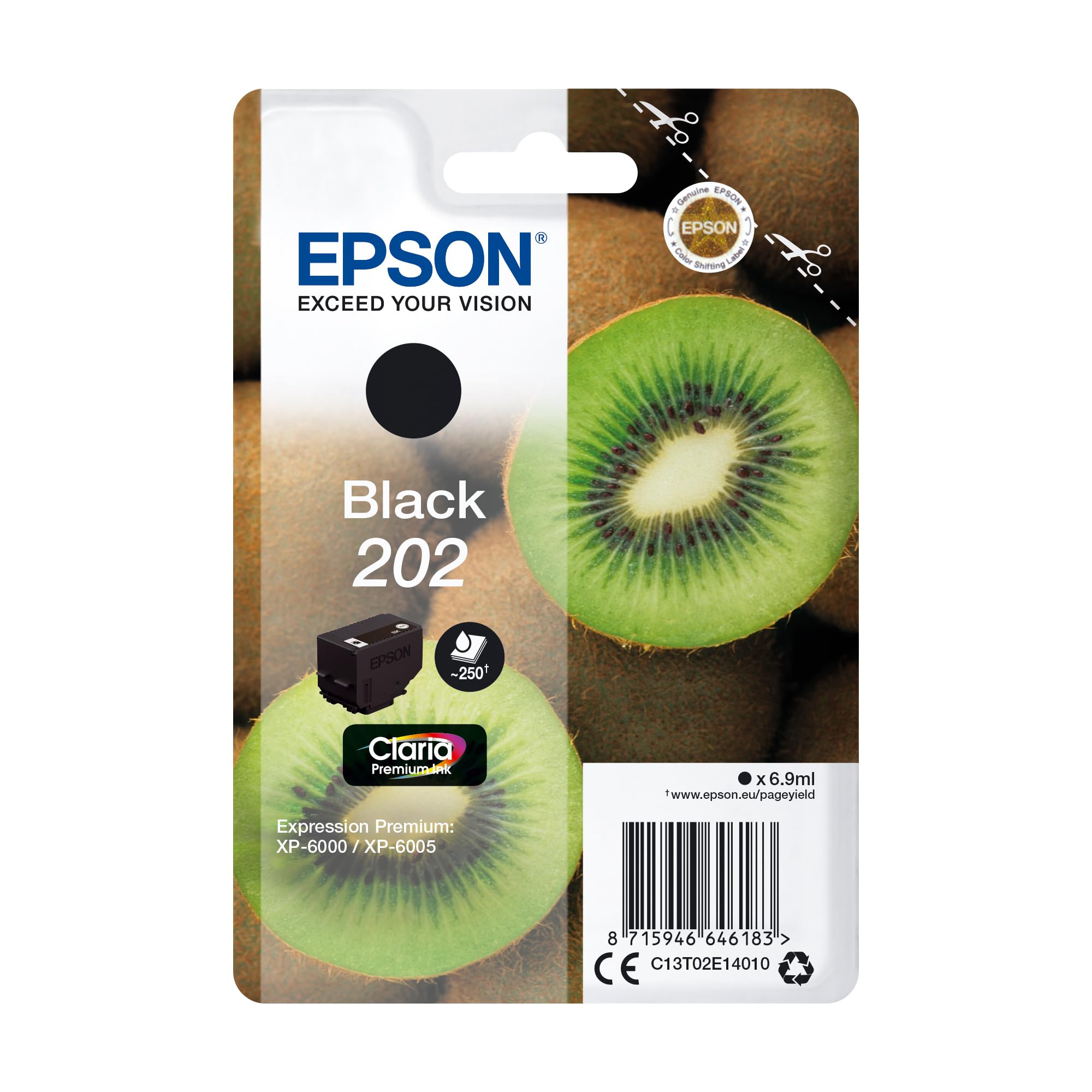 EPSON 4LB Singlepack Black 202 Kiwi Clara Premium Ink