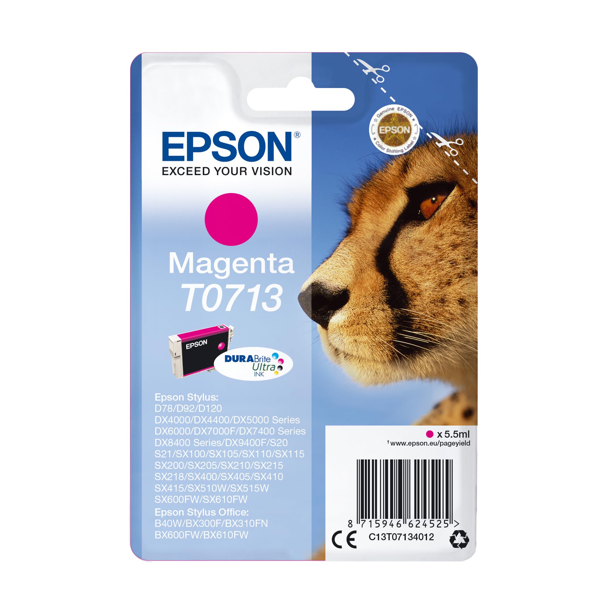 Cartouche EPSON C13T07134012 T0713 - Magenta