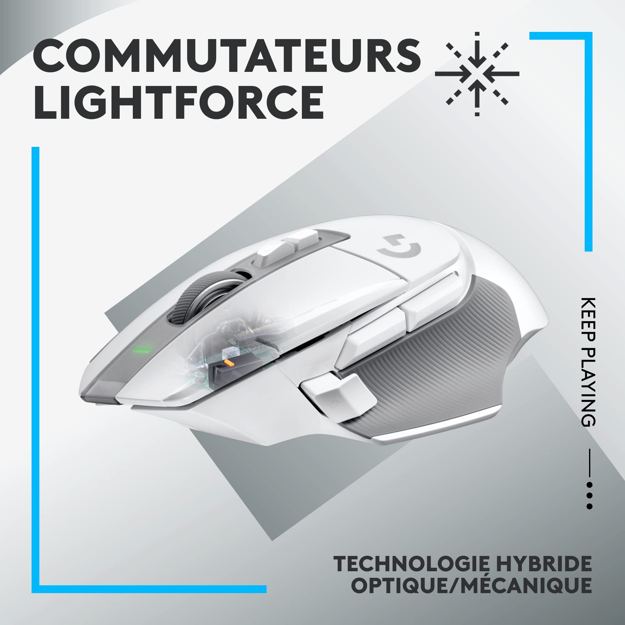 LOGITECH G G502 X LIGHTSPEED Mouse optical 8 buttons wireless 2.4 GHz USB LOGITECH LIGHTSPEED receiver white