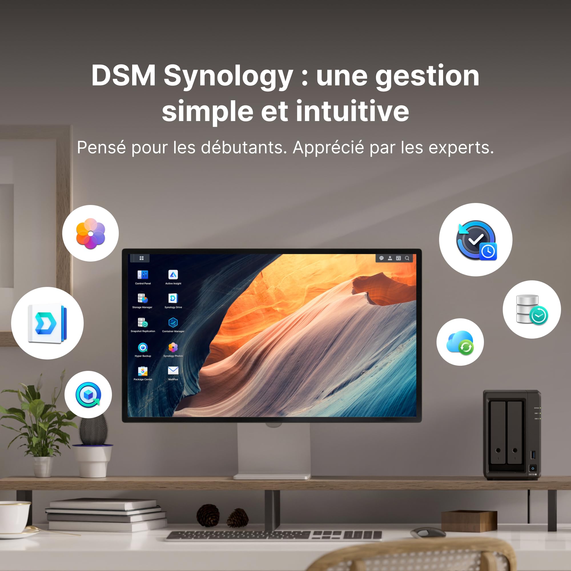 SYNOLOGY DS1525+ Desktop 5-BAY AMD Ryzen Embedded R1600 DUAL CORE 8Go RAM up to 32Go