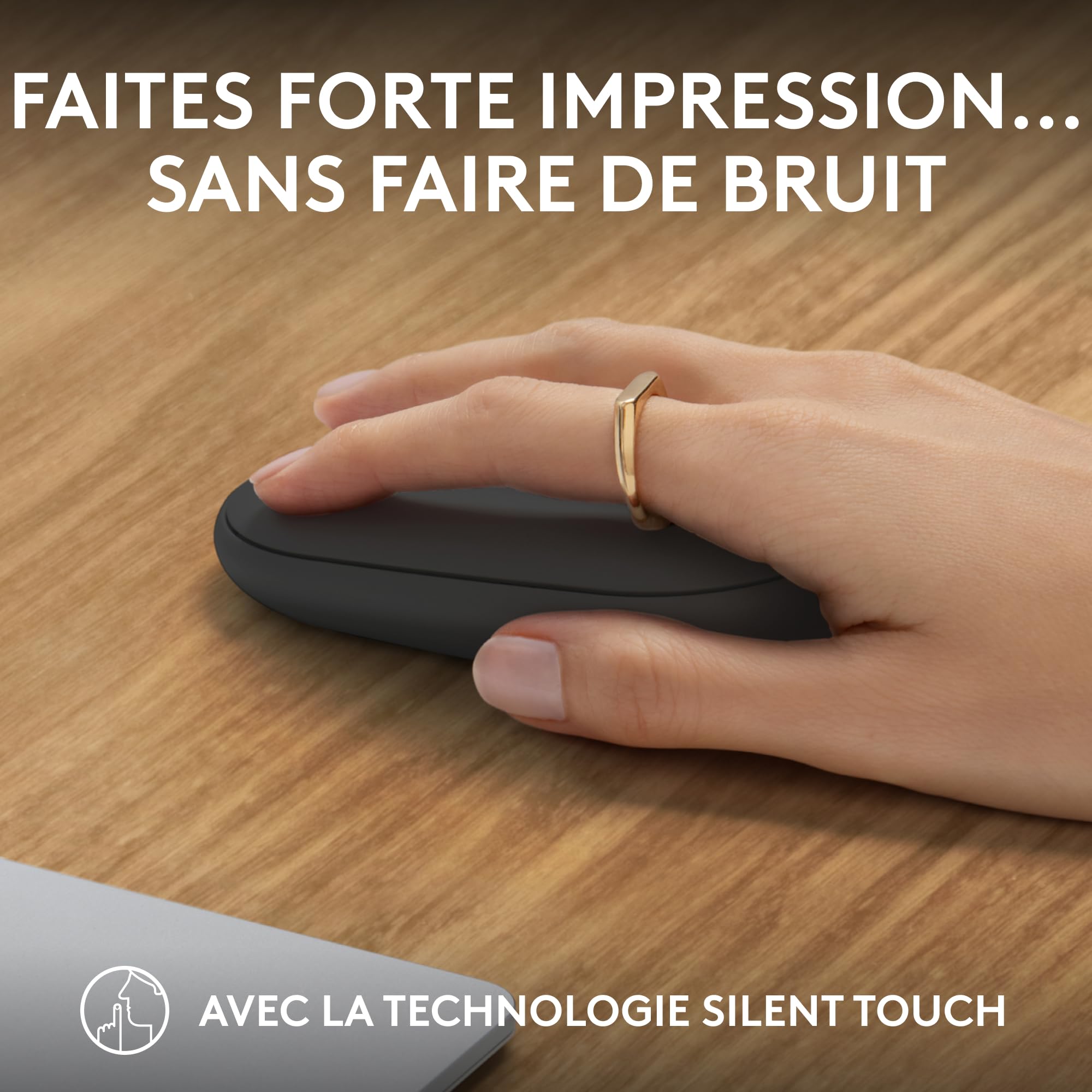 LOGITECH Pebble Mouse 2 M350s Mouse optical 3 buttons wireless Bluetooth 5.2 LE tonal graphite