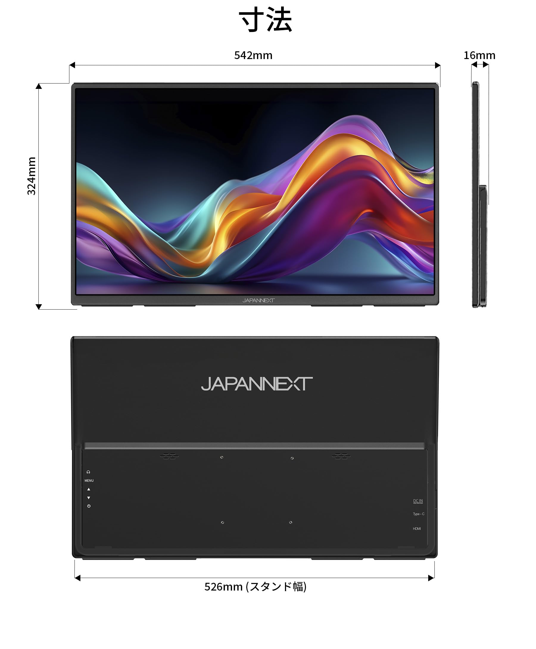 JAPANNEXT JNMDIPS238UC6 Ecran LED 23,8 UHD (3840x2160) à 60Hz  IPS  250 cd/m