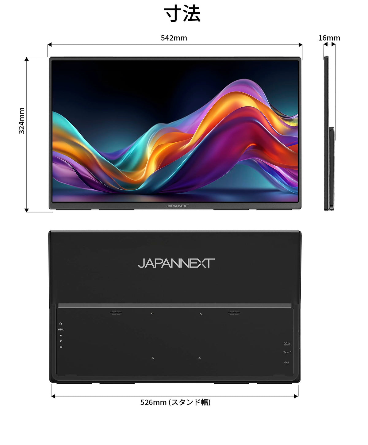 JAPANNEXT JNMDIPS238UC6 Ecran LED 23,8 UHD (3840x2160) à 60Hz  IPS  250 cd/m