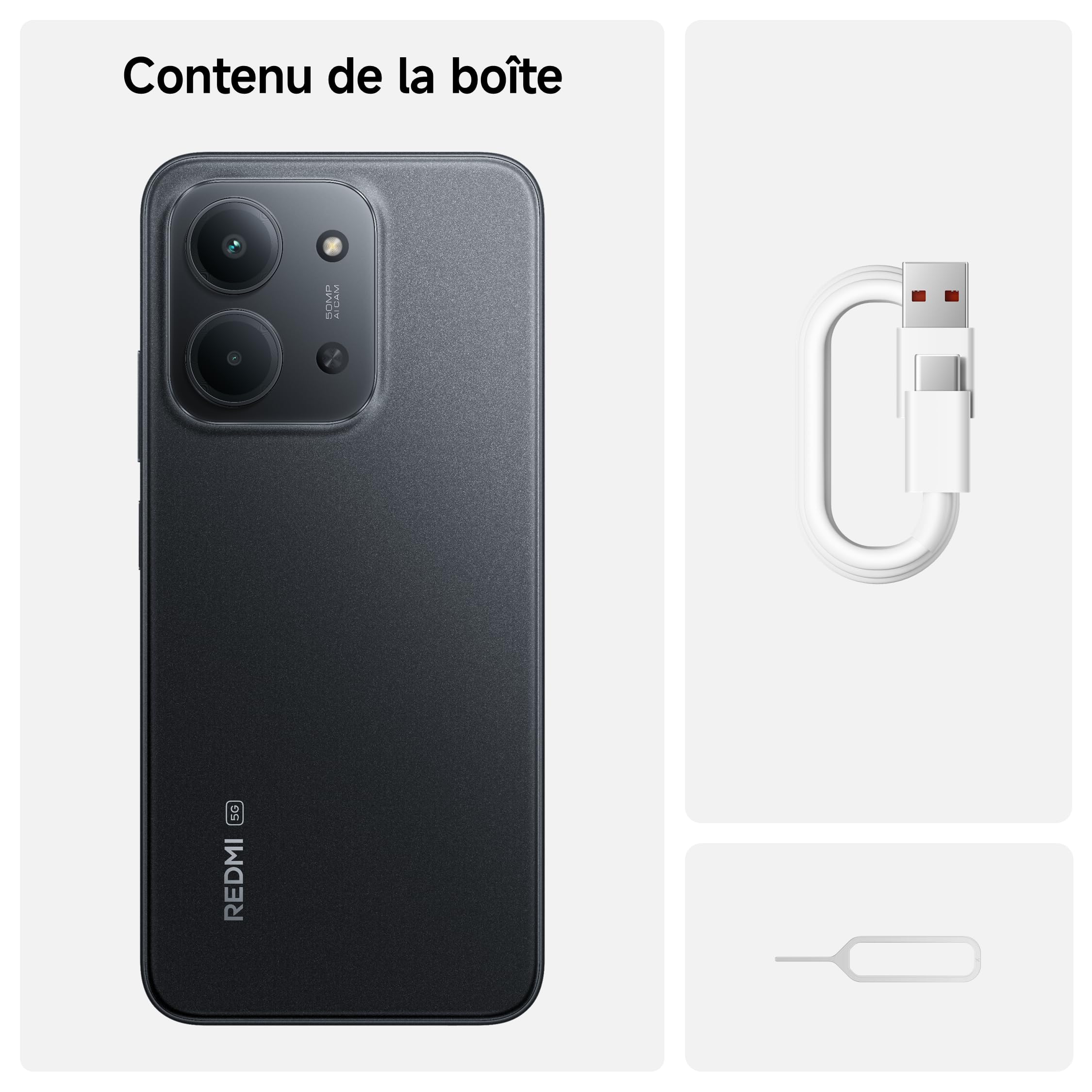 Xiaomi Redmi 15C 5G (6.9'' - 256 Go, 4 Go RAM) Noir