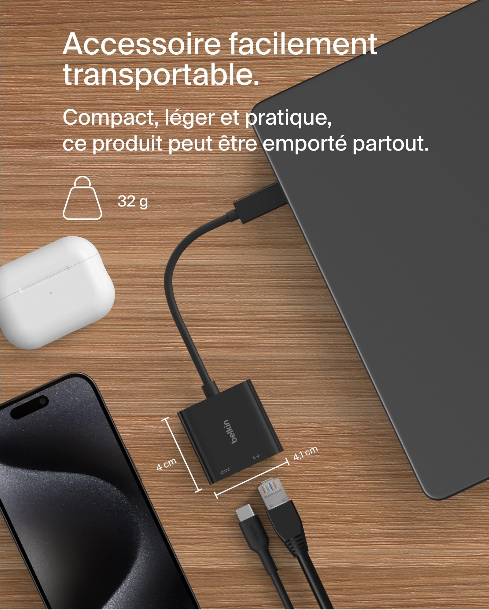 BELKIN USB-C Ethernet Adapter 100W PD