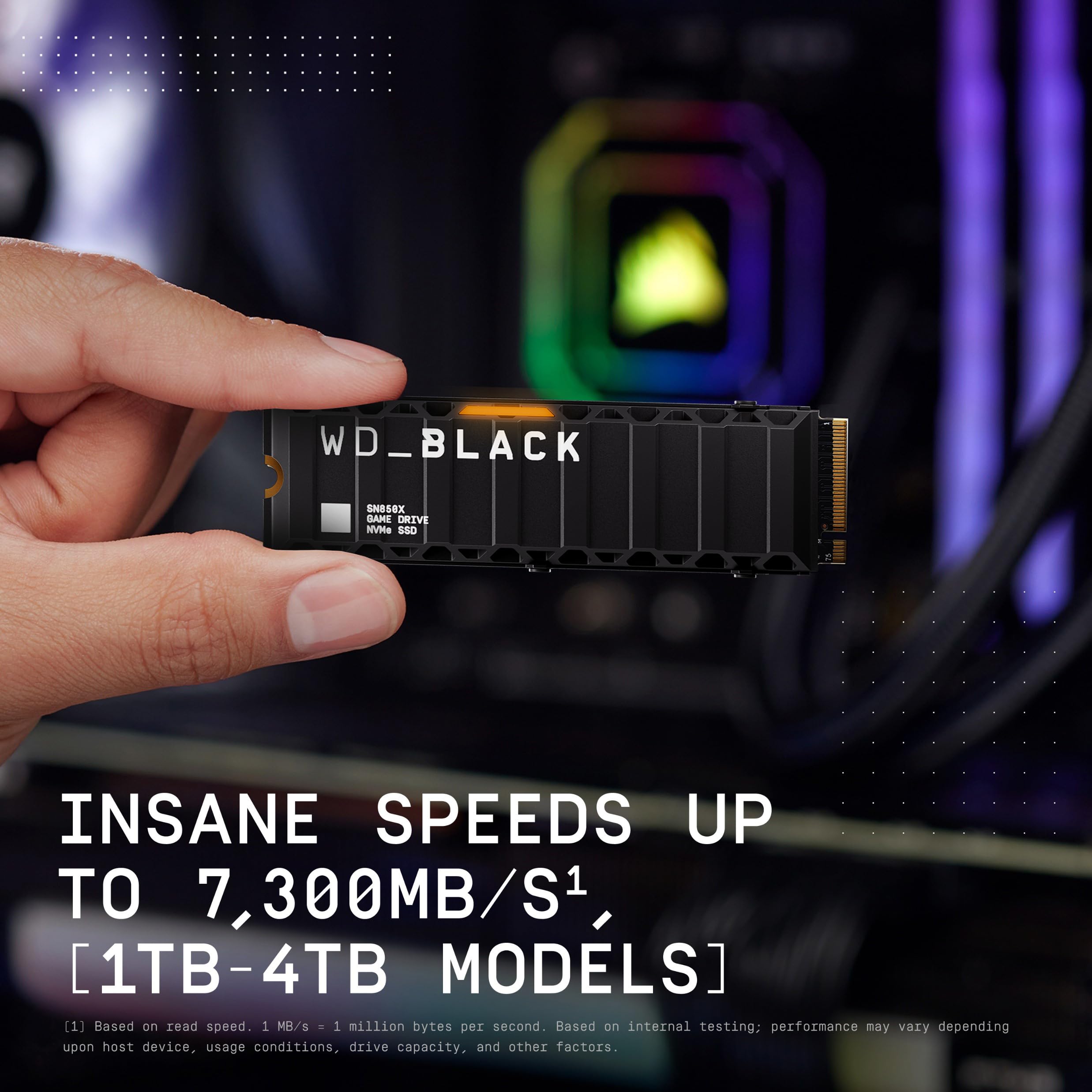 WD Black 2To SN850X NVMe SSD Supremely Fast PCIe Gen4 x4 M.2 with heatsink internal single-packed POWERED BY SANDISK