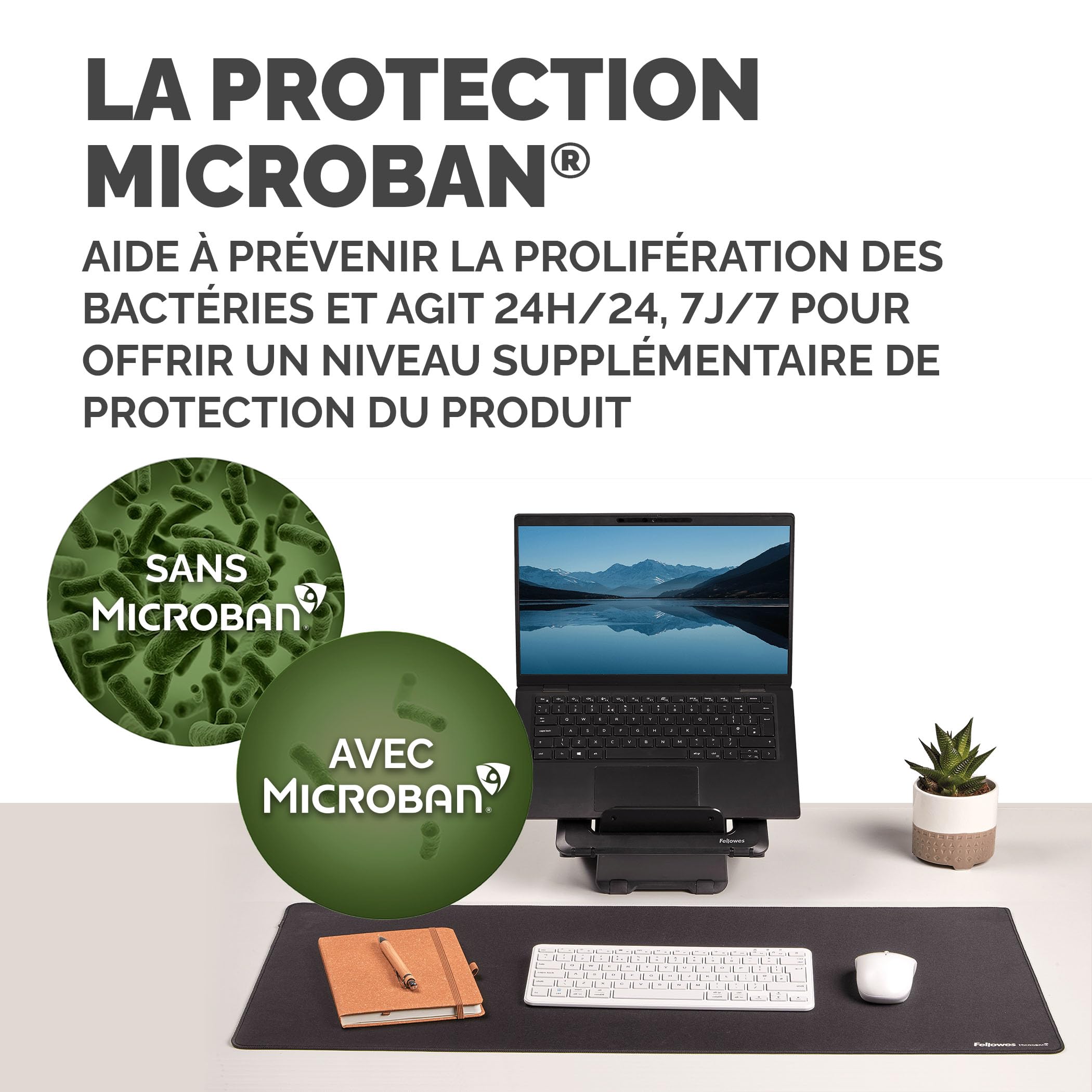 FELLOWES TAPIS SOUS MAIN DE BUREAU NOIR