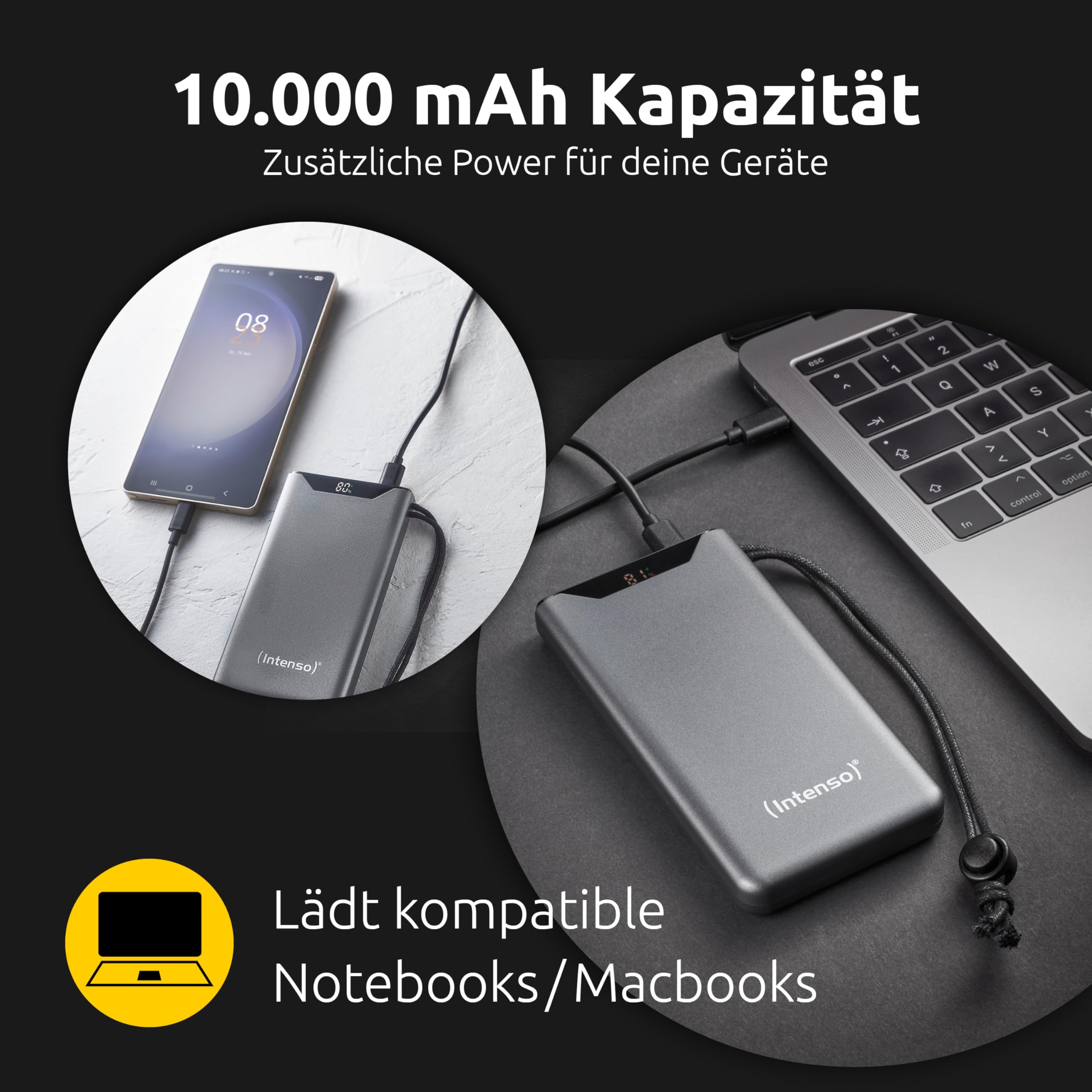 INTENSO Powerbank F10000, Power Delivery et Quick Charge, gr