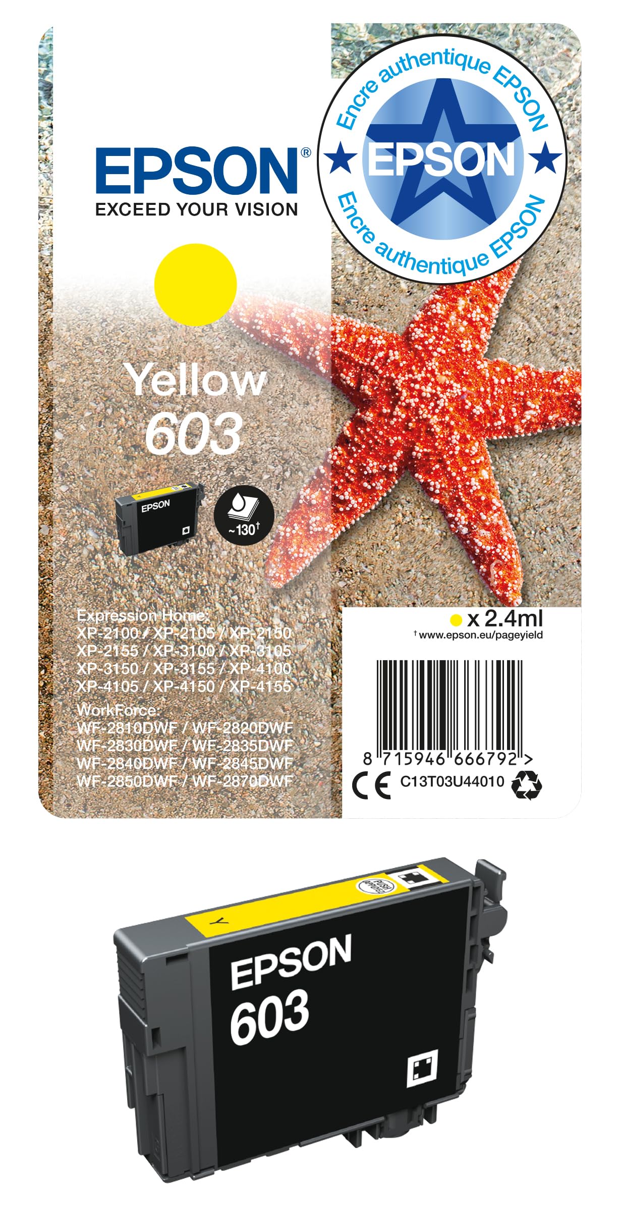 EPSON 1LB Singlepack Yellow 603 Ink