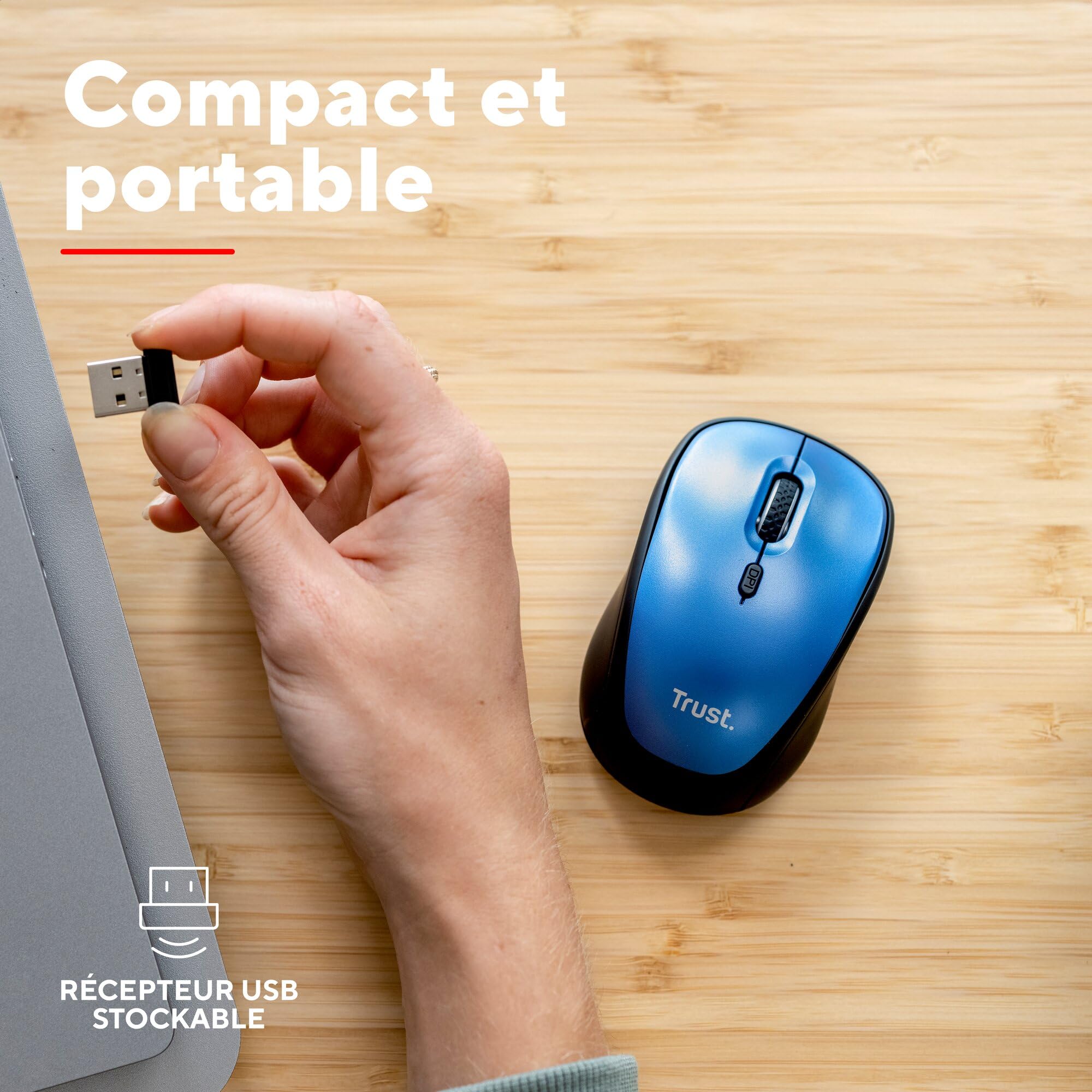 TRUST Souris sans fil compacte YVI+ ECO - Blue