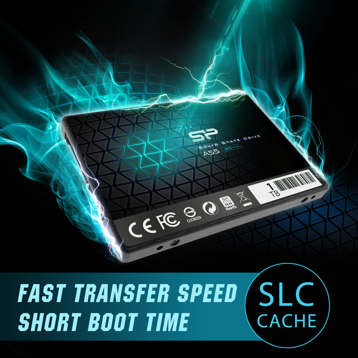 SILICON POWER SSD Ace A55 1To 2.5p SATA III 6Go/s 560/530 Mo/s
