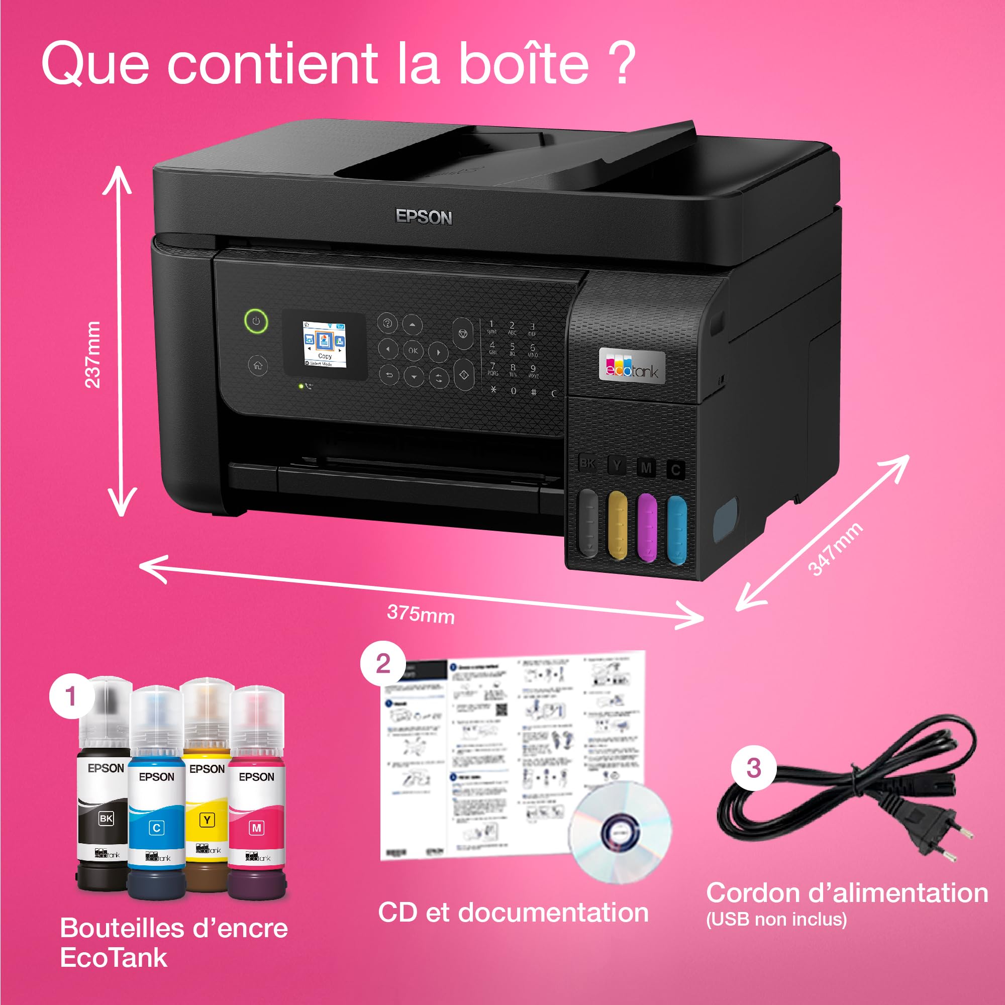EPSON EcoTank ET-4800 MFP colour inkjet refillable A4 10ppm Print 100sheets USB LAN Wi-Fi Black