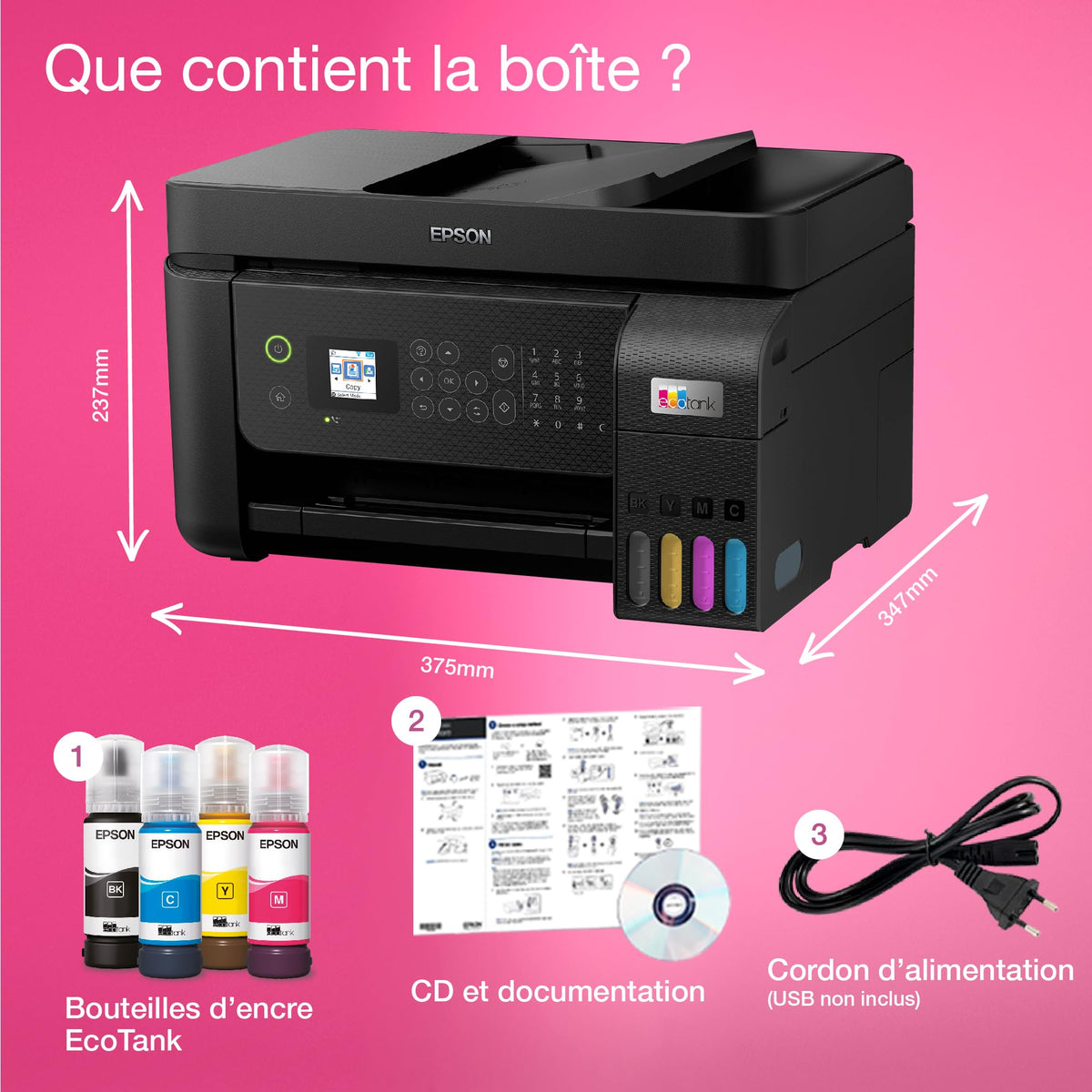 EPSON EcoTank ET-4800 MFP colour inkjet refillable A4 10ppm Print 100sheets USB LAN Wi-Fi Black