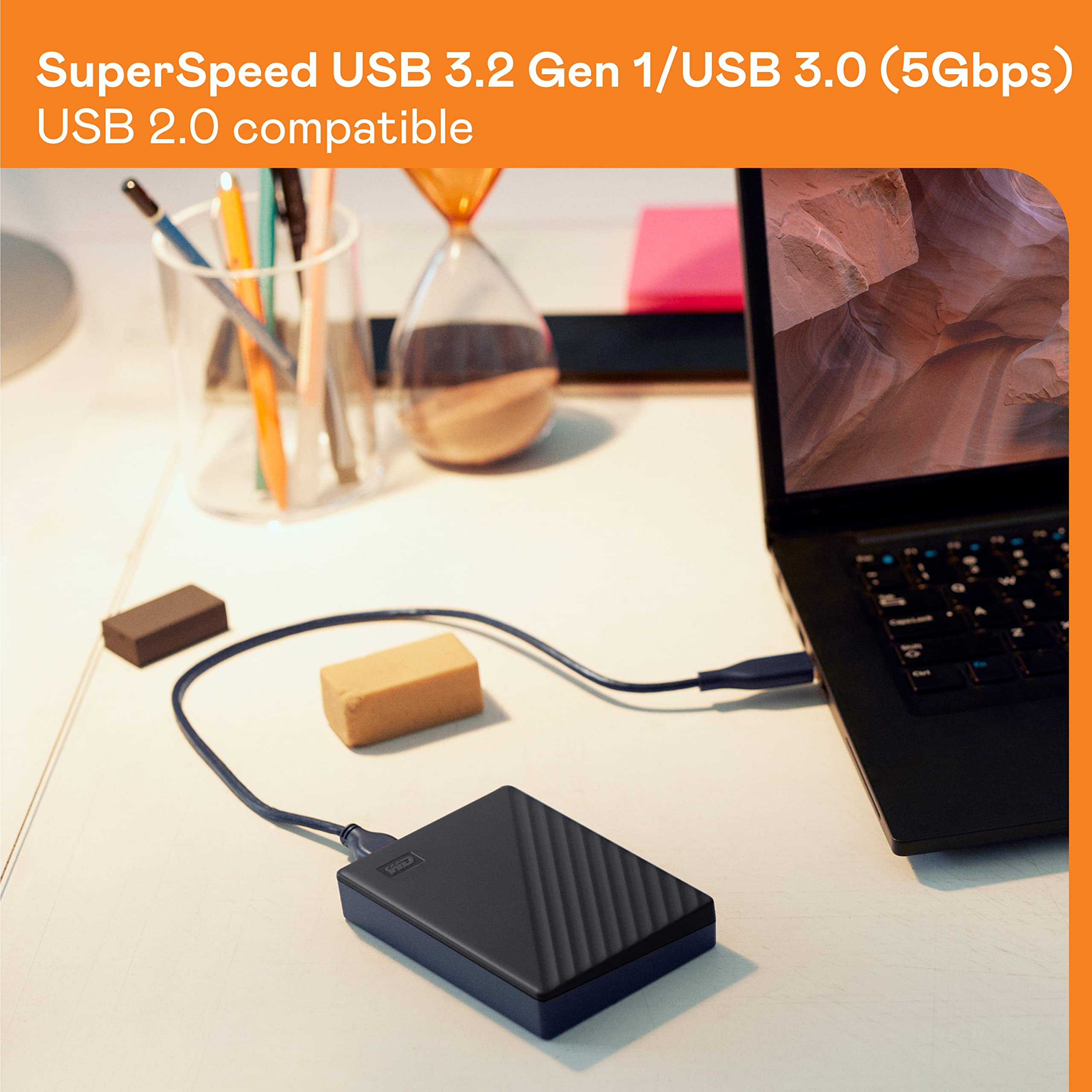 WD My Passport 6To portable HDD USB3.0 USB2.0 compatible Black Retail