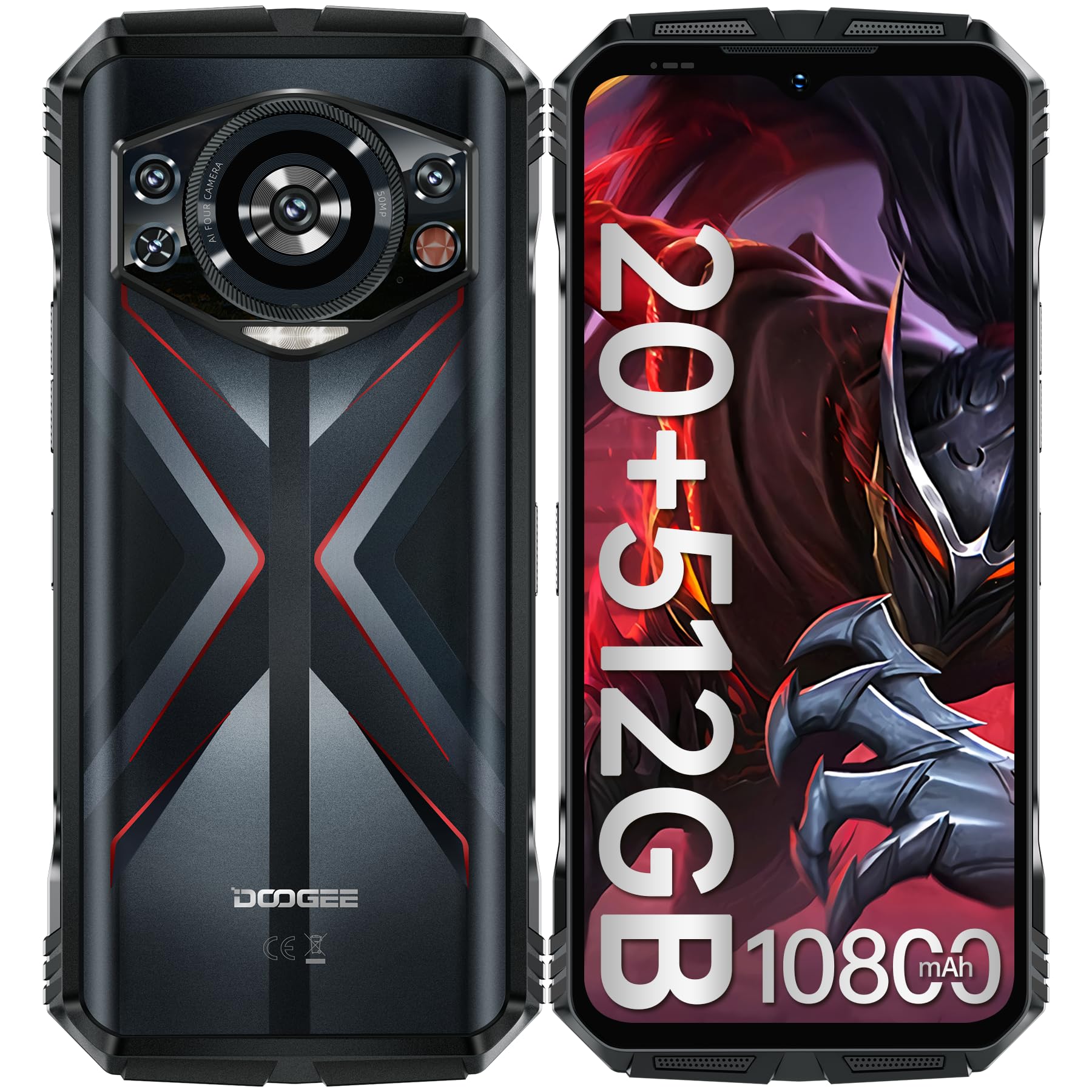 Doogee S118 (Double Sim - 6.58'', 512 Go, 8 Go RAM) Rouge