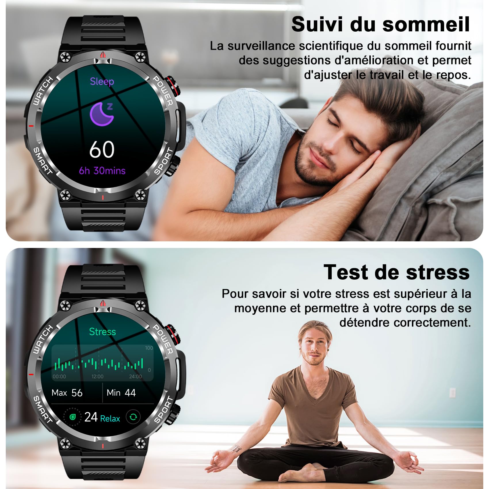 Blackview W50 (Montre Connectée - 1.39'' - Microphone intégré) Noir