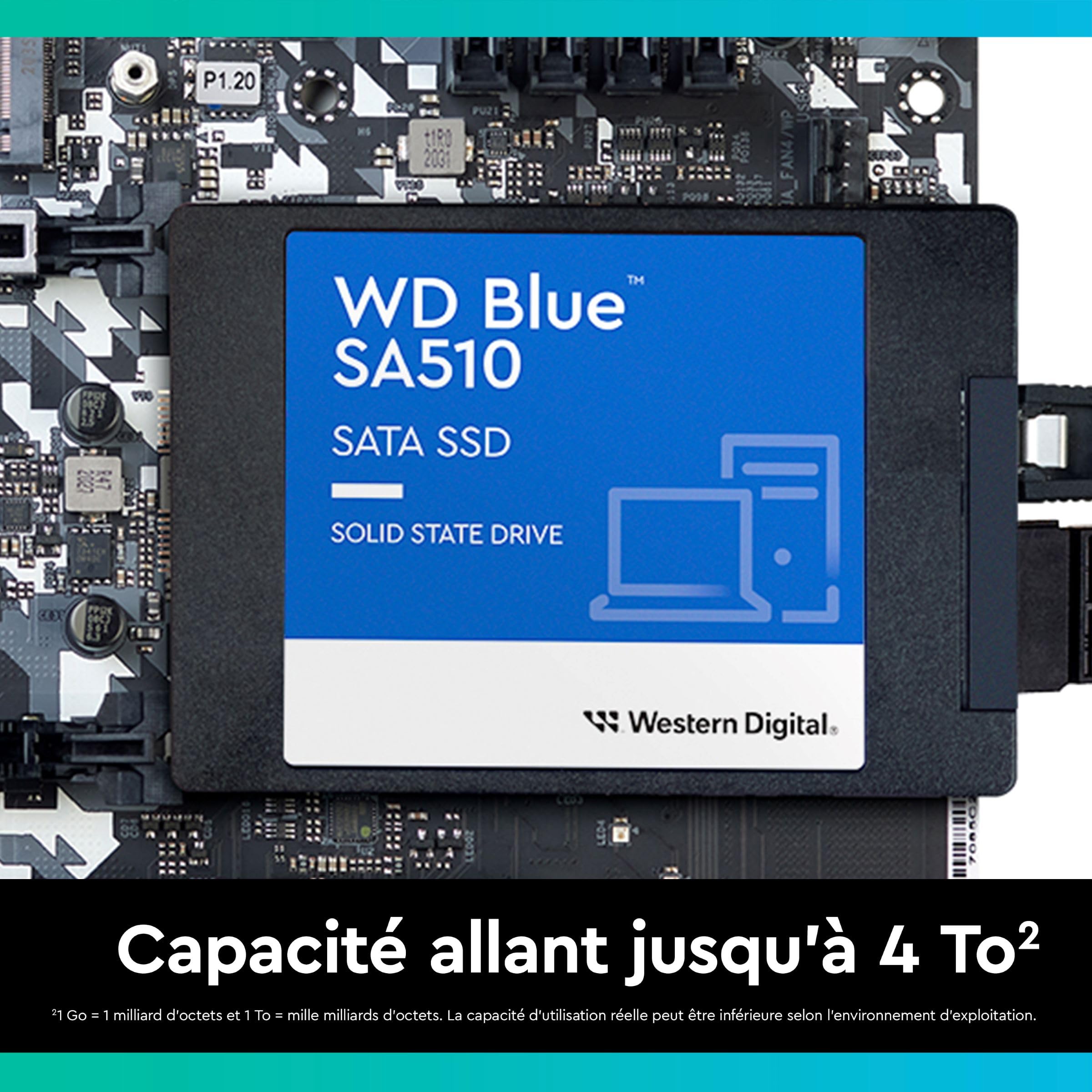 WD Blue SA510 SSD 2To SATA III 6Gb/s cased 2.5p 7mm internal single-packed POWERED BY SANDISK