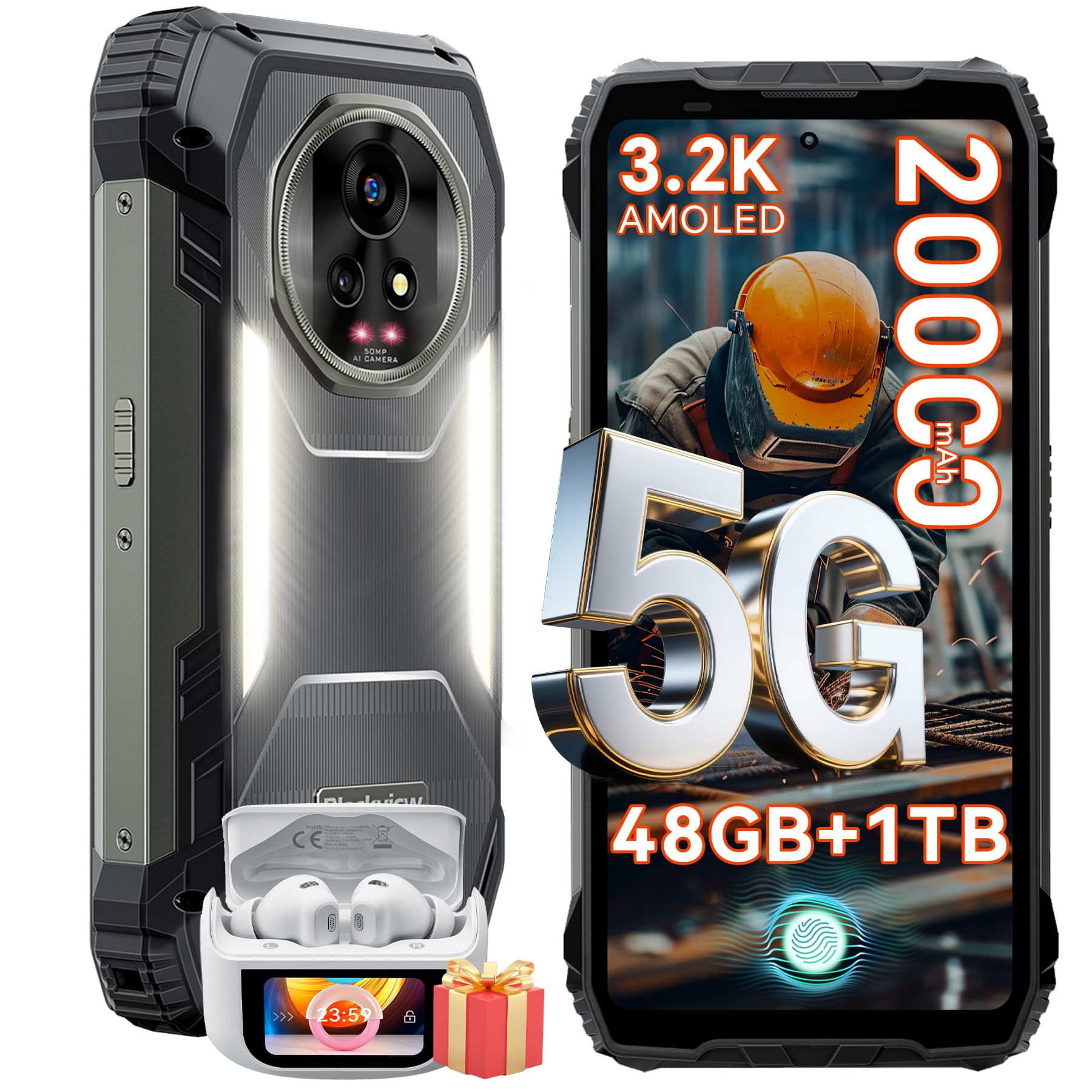 Blackview XPLORE 2 (5G - Écran 6.73'' - 1 To, 16 Go RAM - 20 000 mAh) Noir