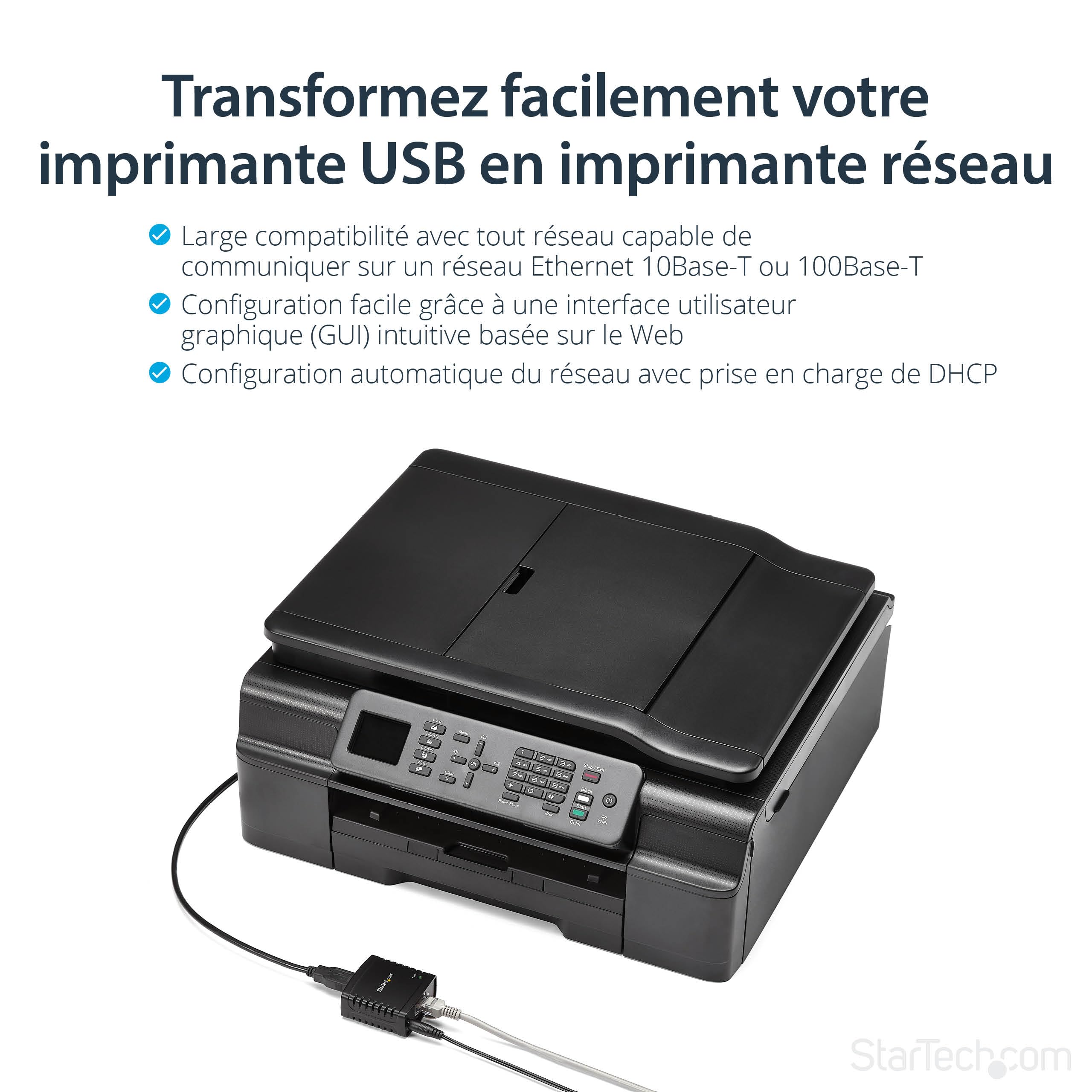 10/100Mbps USB LPR Print Server
