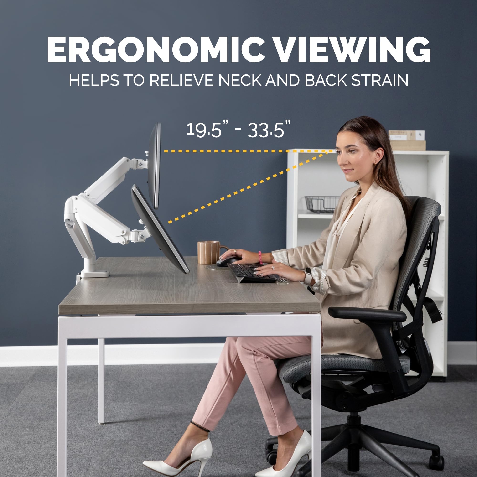 FELLOWES Bras Porte-Ecrans Double Blanc Platinum Series