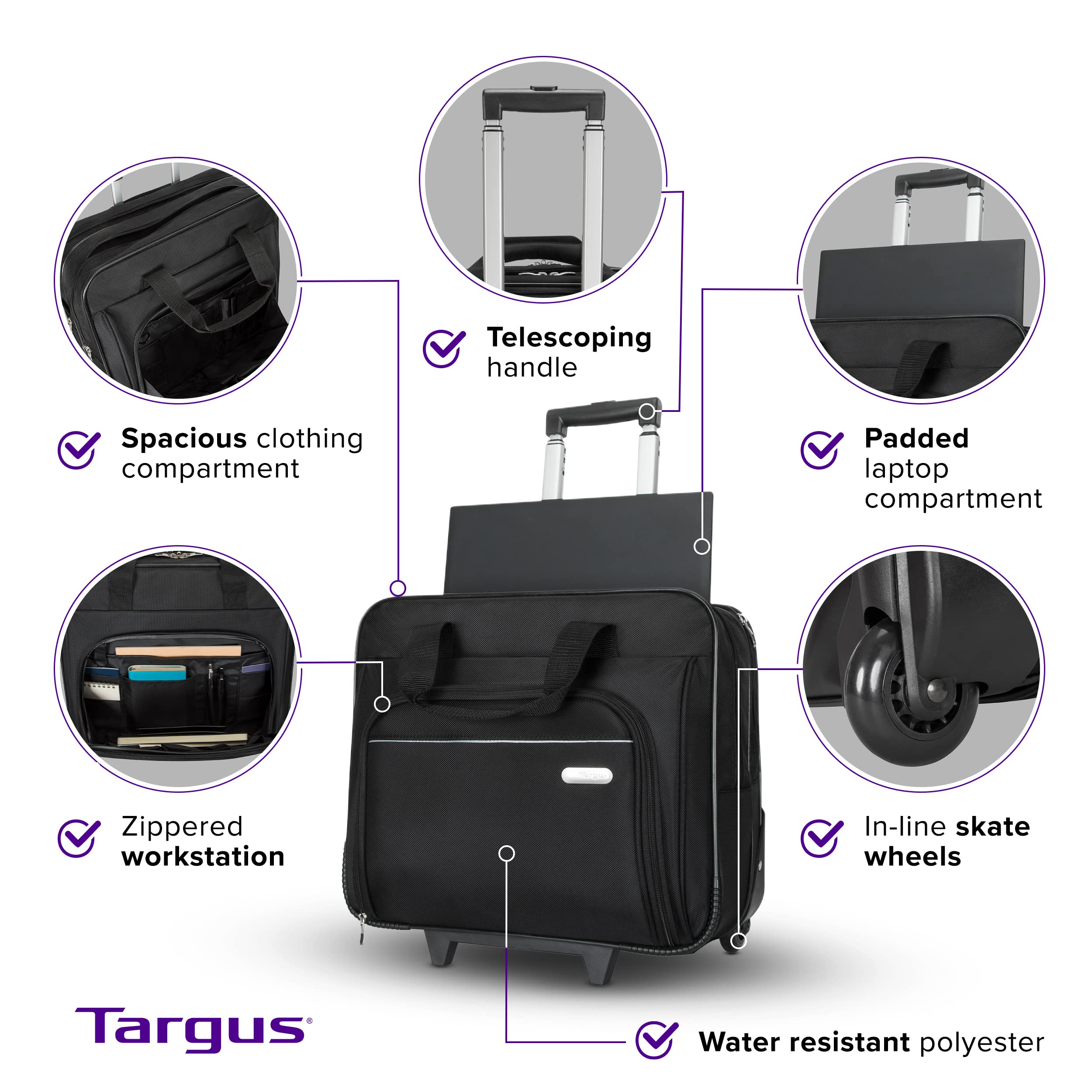 TARGUS Trolley pour Portable 15.4p Gamme Executive Nylon noir garantie . vie