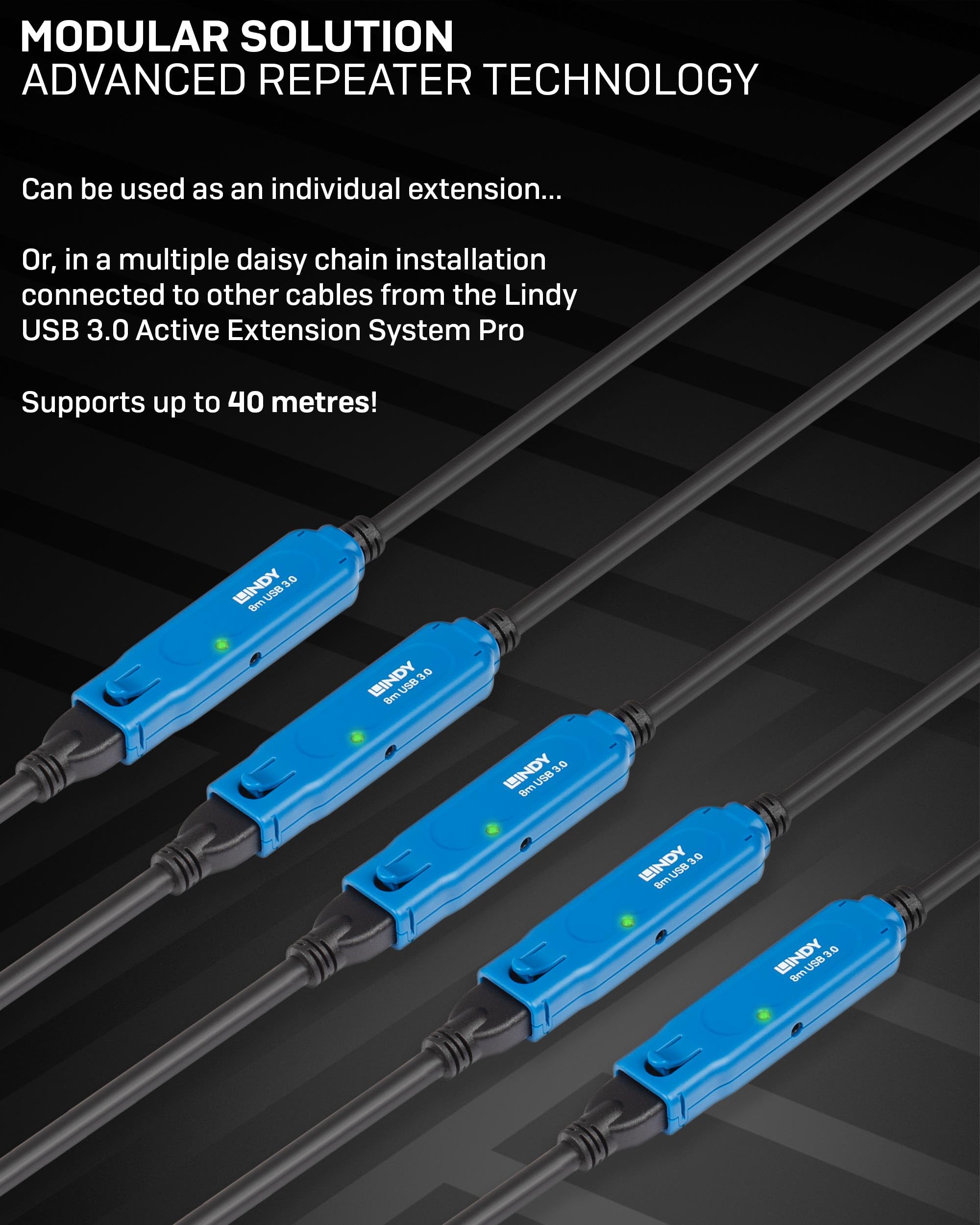 LINDY Rallonge active Pro USB 3.0 8m