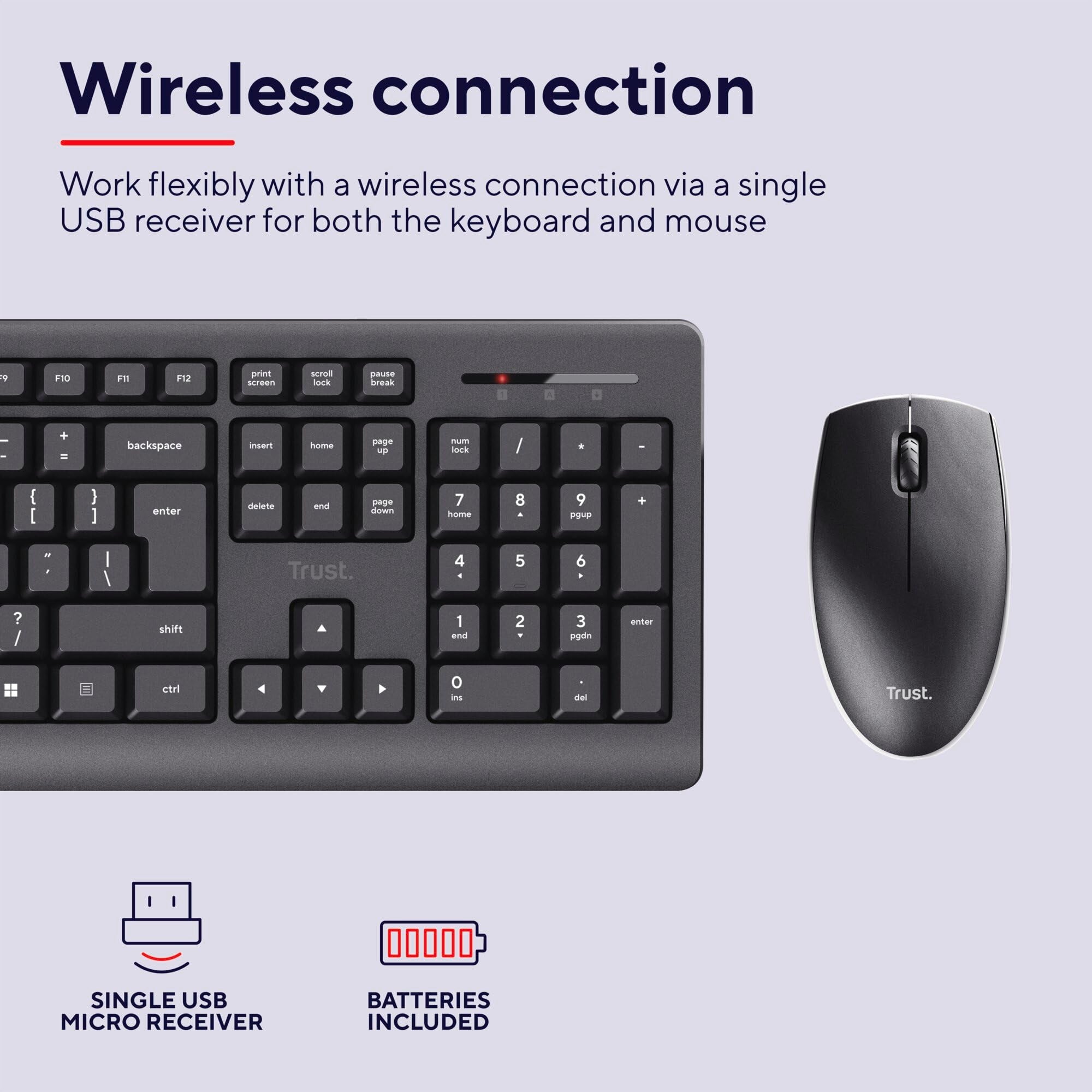 TRUST Pack clavier & souris sans fil PRIMO (FR)