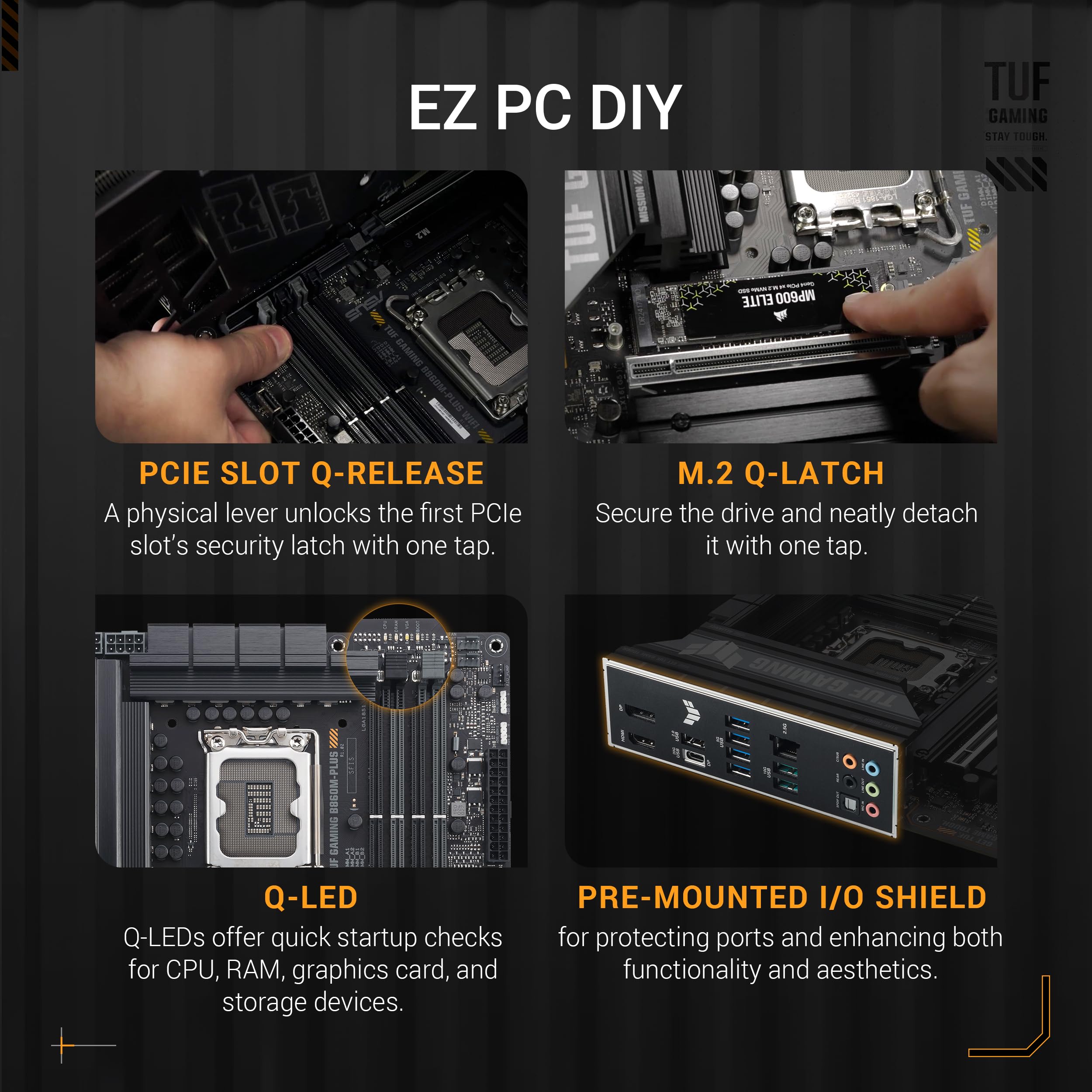 ASUS TUF GAMING B860M-PLUS LGA1851 DDR5 micro ATX MB 1xHDMI 1xDP 3xM.2 4xSATA
