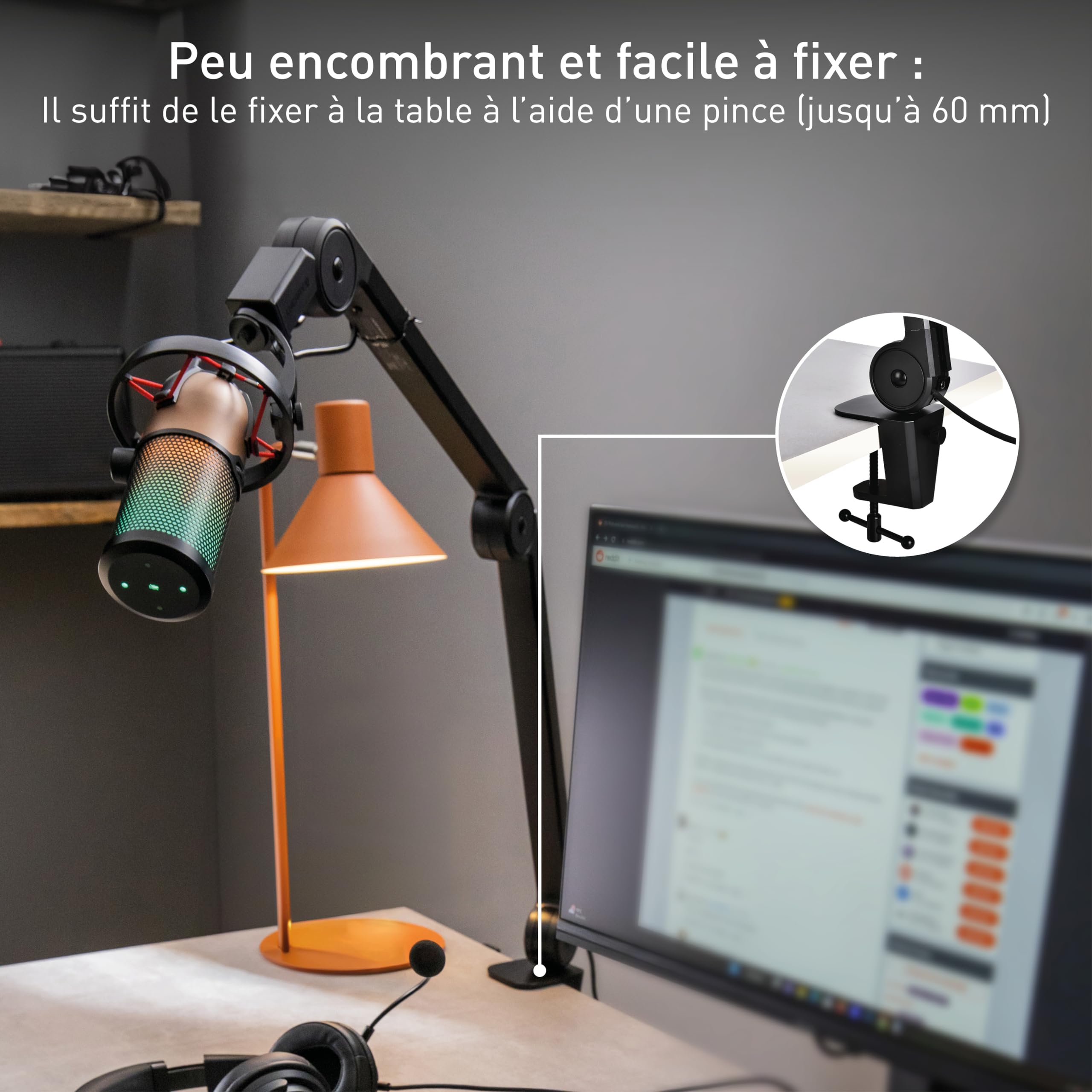 CHERRY Bras de microphone MA 6.0 UNI USB avec hub intégré