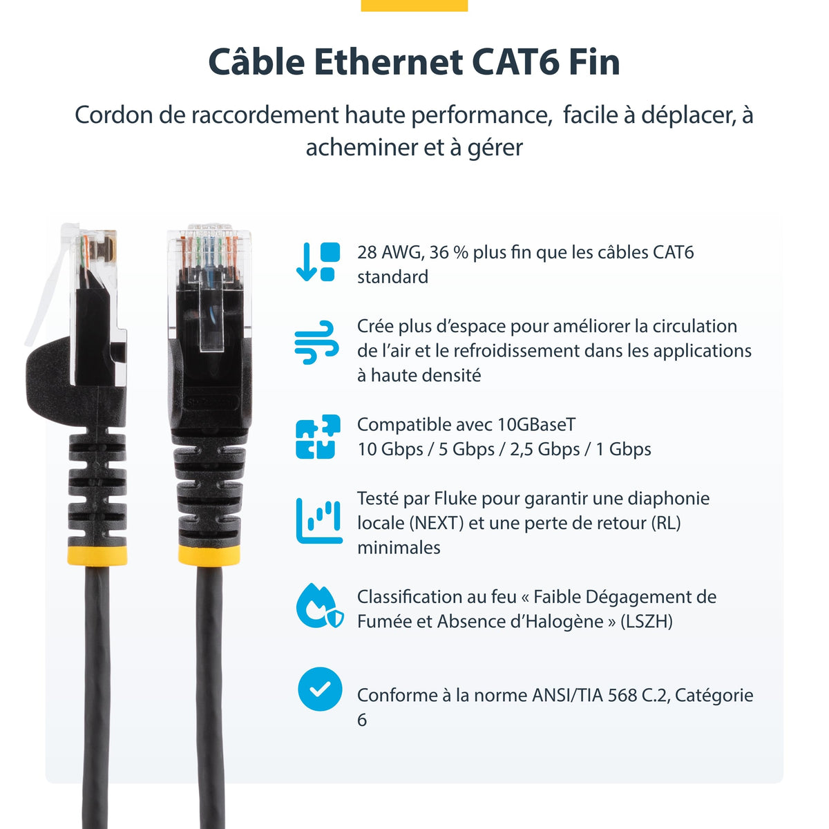 Cable - Black Slim CAT6 Patch Cord 2m