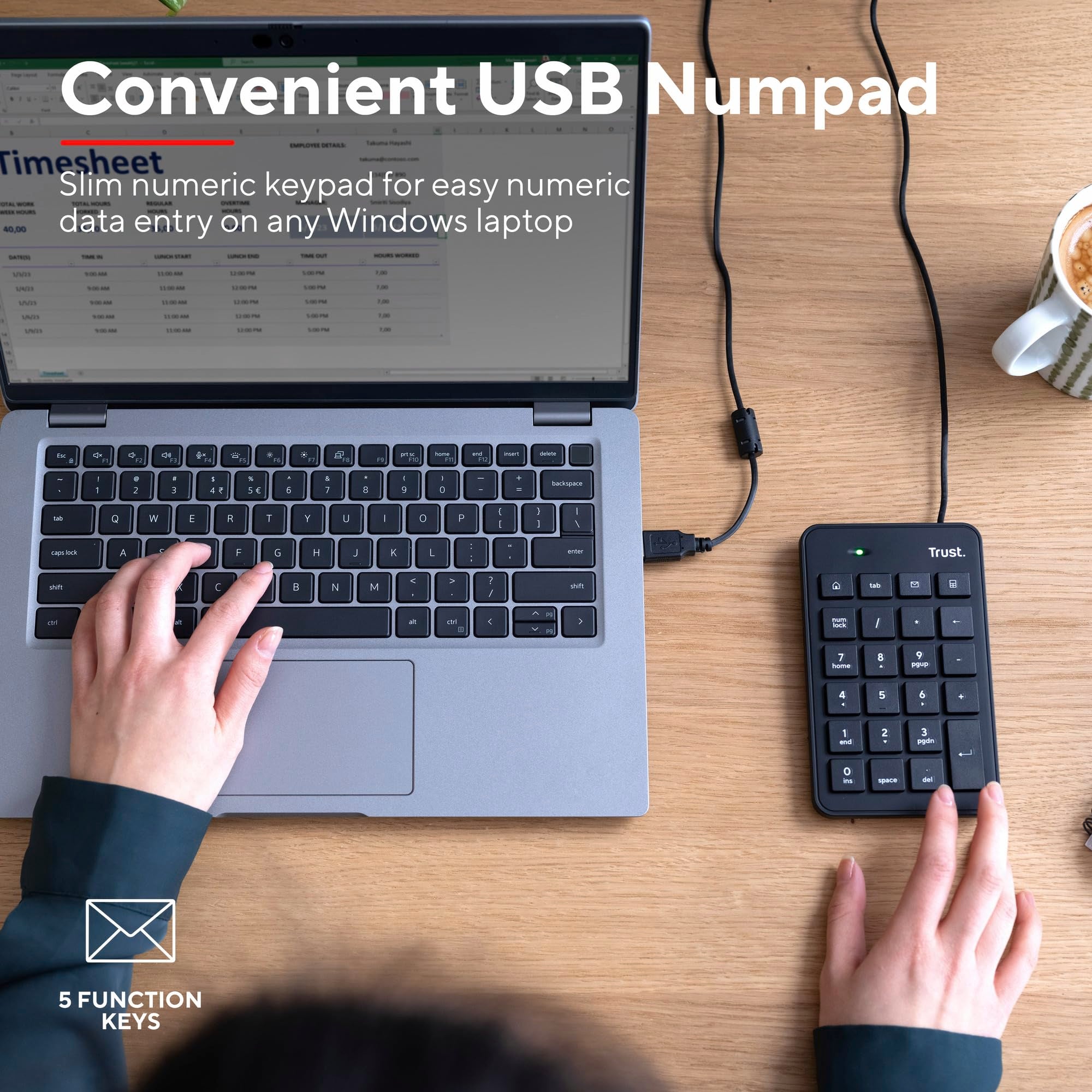 TRUST Pavé numérique filaire XALAS USB