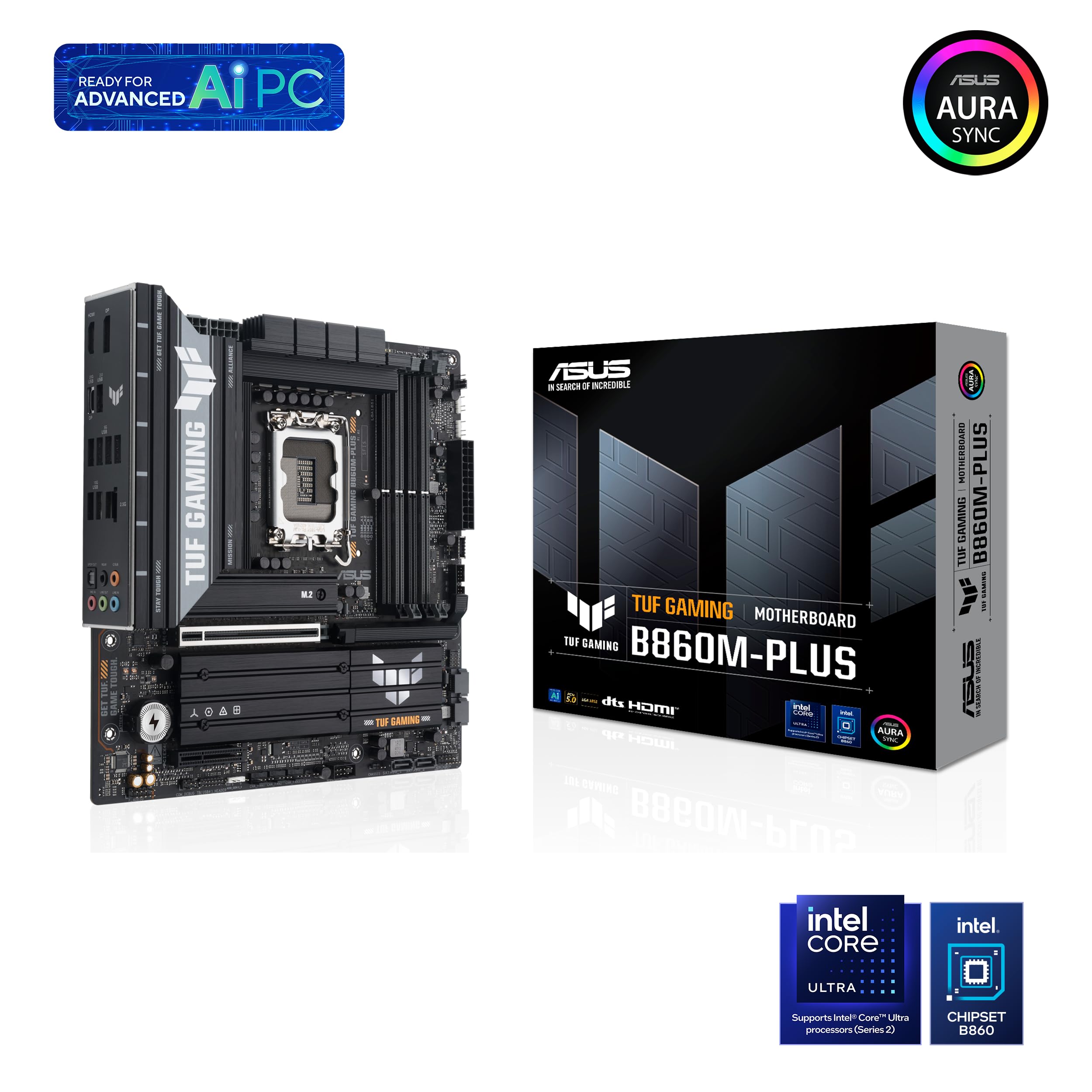 ASUS TUF GAMING B860M-PLUS LGA1851 DDR5 micro ATX MB 1xHDMI 1xDP 3xM.2 4xSATA
