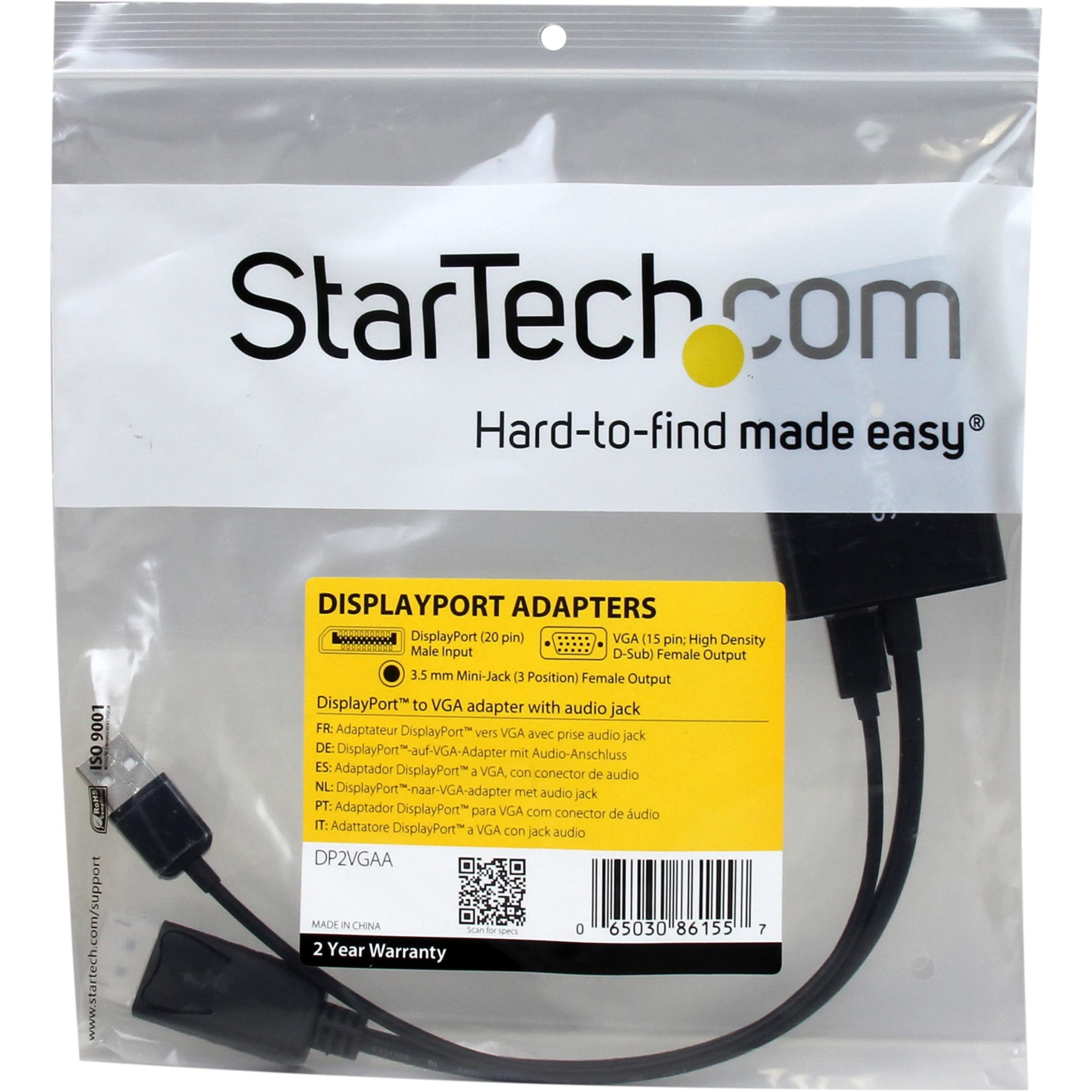 DisplayPort to VGA Adapter with Audio