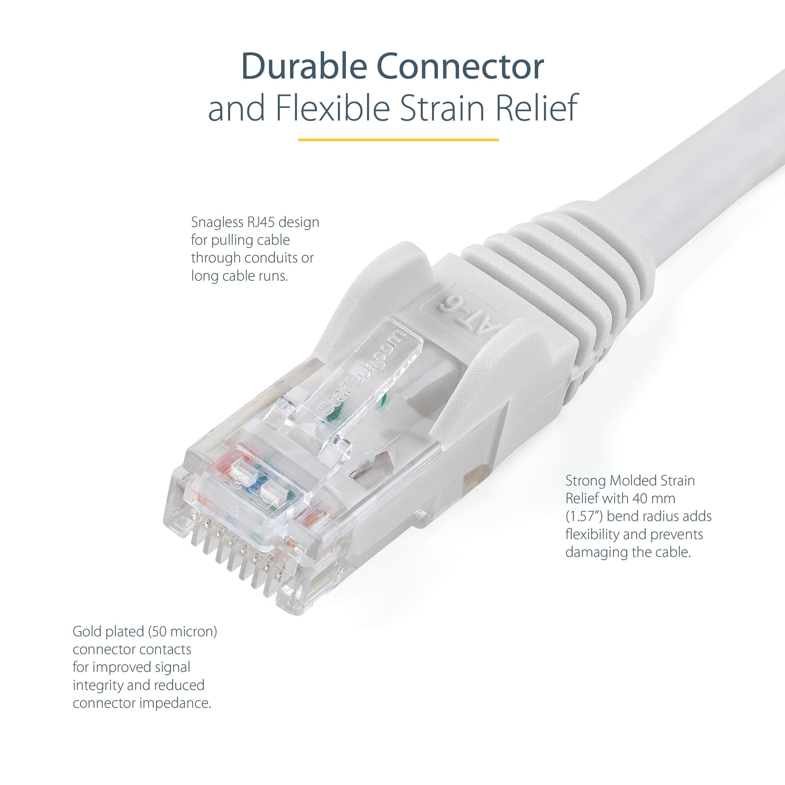 0.5m White Snagless Cat6 Patch Cable